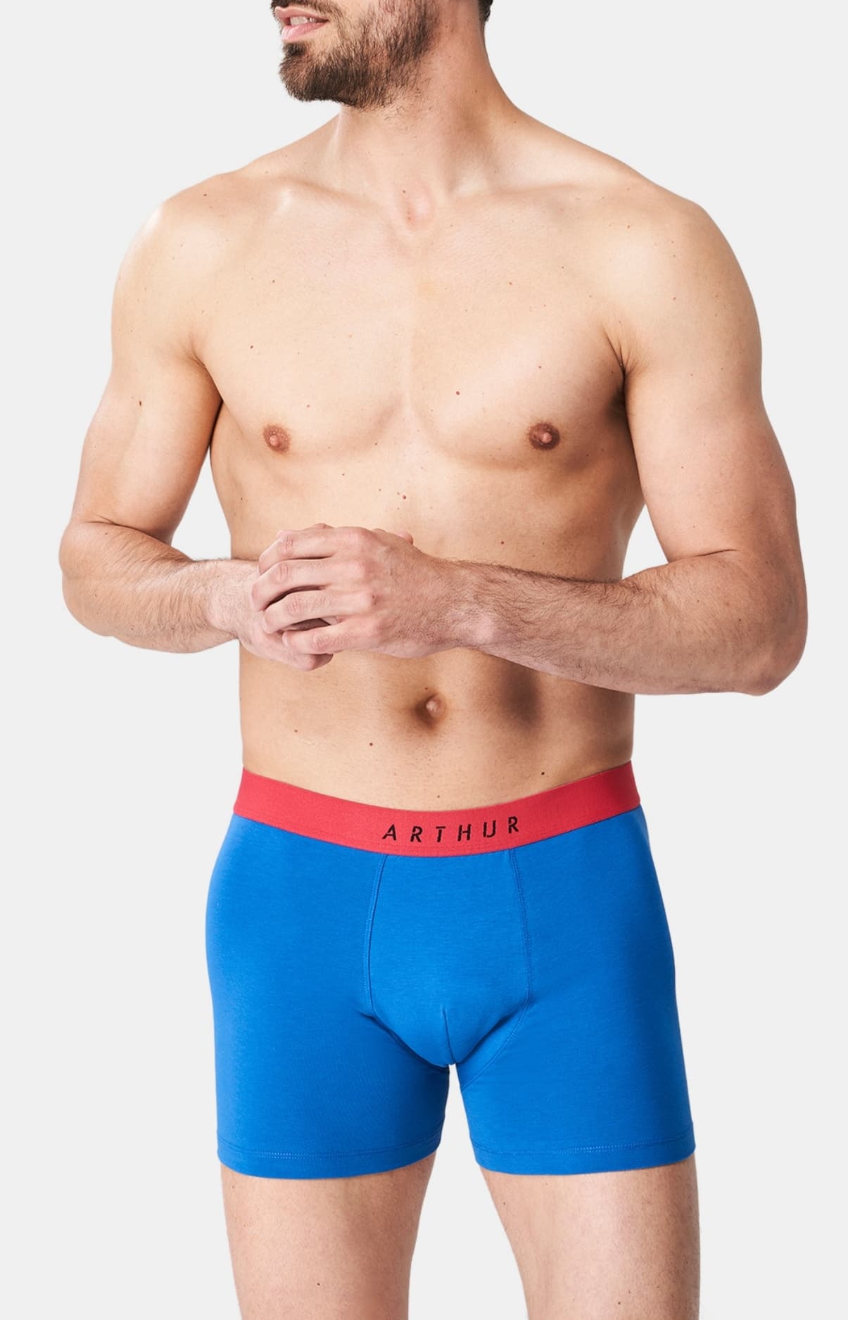 arthur-bob-boxer-coton-bio-homme-bleu-uni image 2
