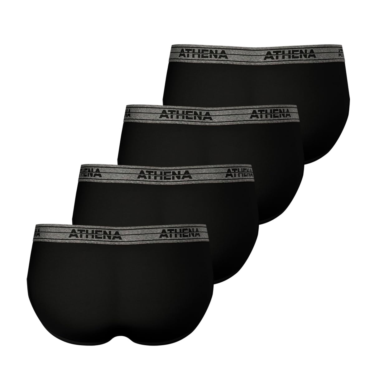 athena-ecopack-lot-4-slips-homme-100-coton-noir image 2