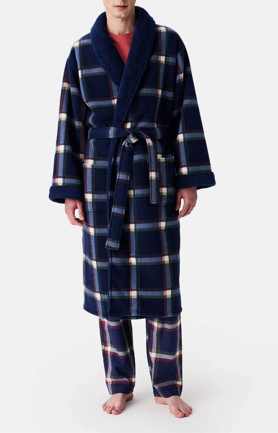 arthur-bob-luka-robe-de-chambre-homme-polaire-marine image 1