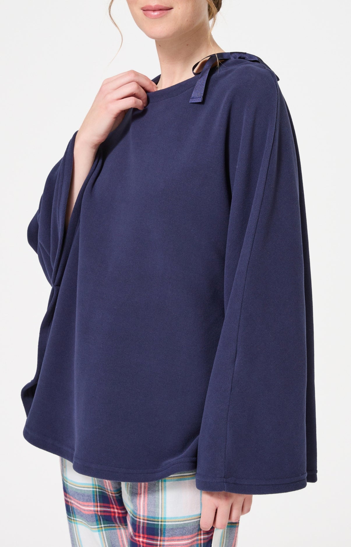 arthur-bob-marilou-poncho-femme-marine-tu-micropolaire image 5