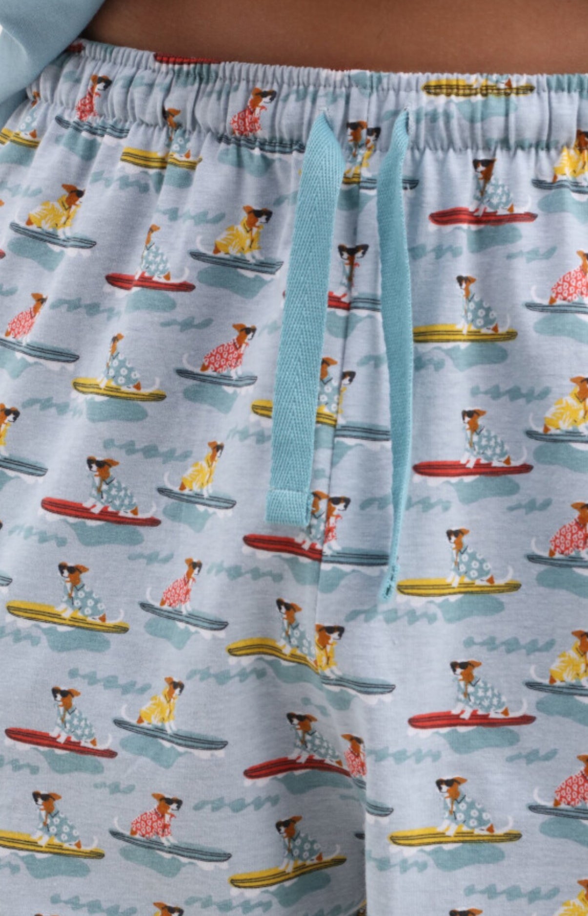 arthur-bob-canifornia-pyjashort-coton-bleu-ciel-col-v image 3