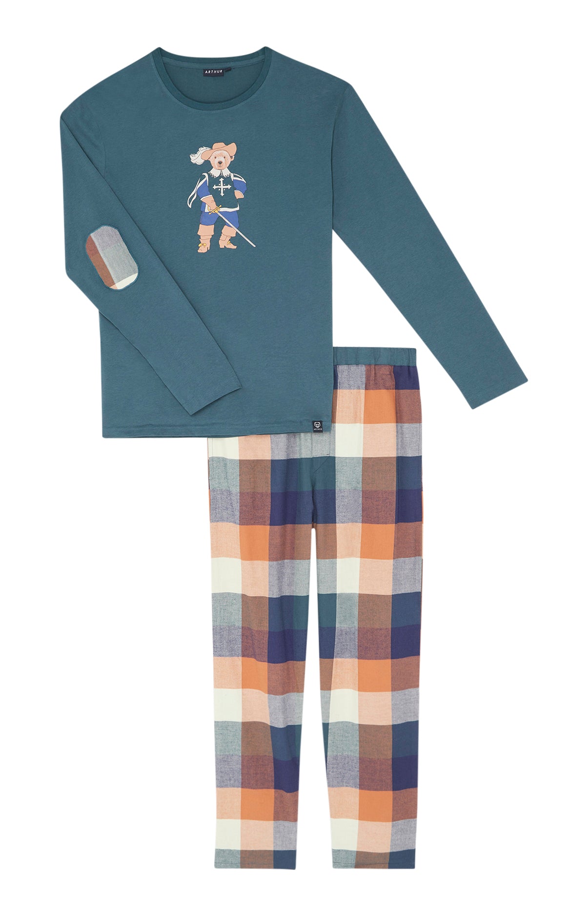 arthur-bob-teddy-d-artagnan-pyjama-homme-vert-coton image 3