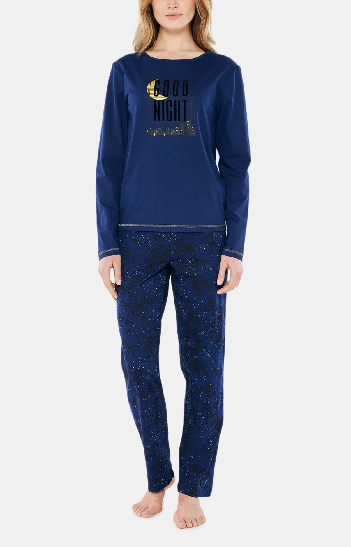 arthur-bob-good-night-pyjama-femme-marine-coton-bio image 1