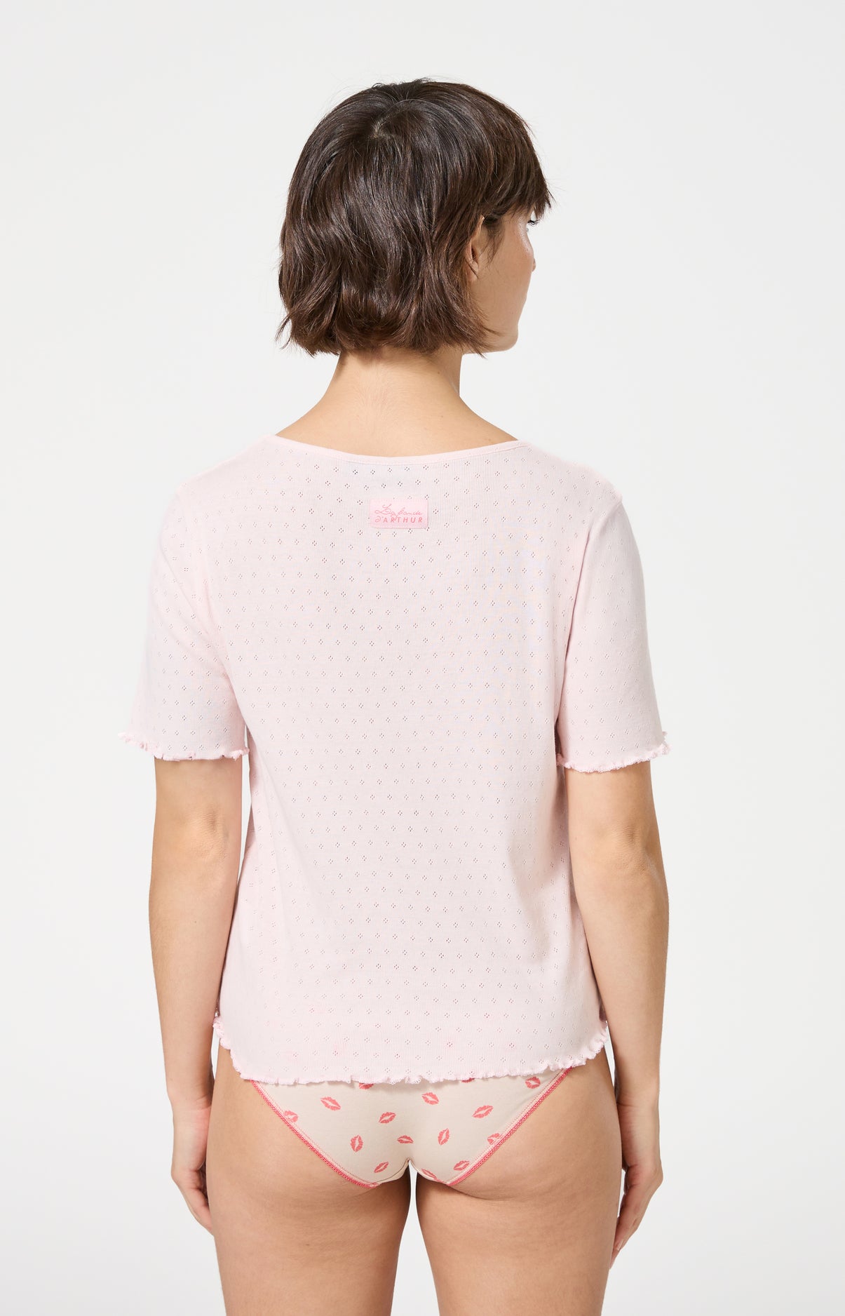 arthur-bob-kiss-tee-shirt-femme-coton-pointelle-nude image 5