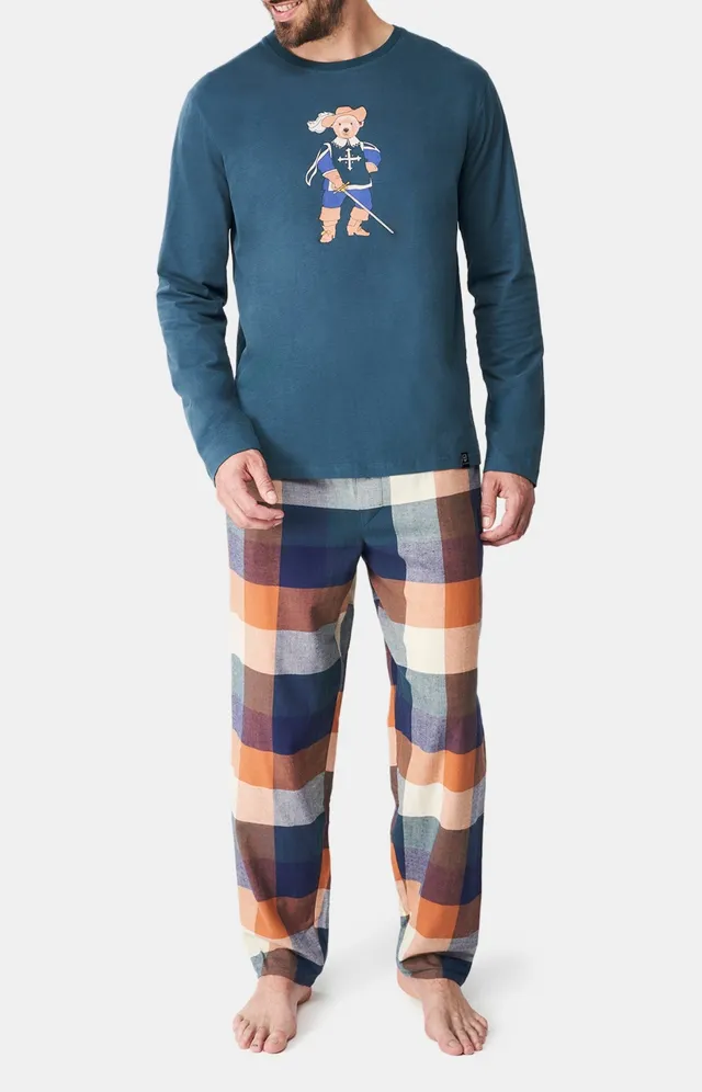 arthur-bob-teddy-d-artagnan-pyjama-homme-vert-coton image 1