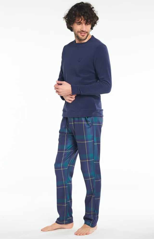 arthur-bob-benjamin-pyjama-polaire-homme-marine-chaud image 1