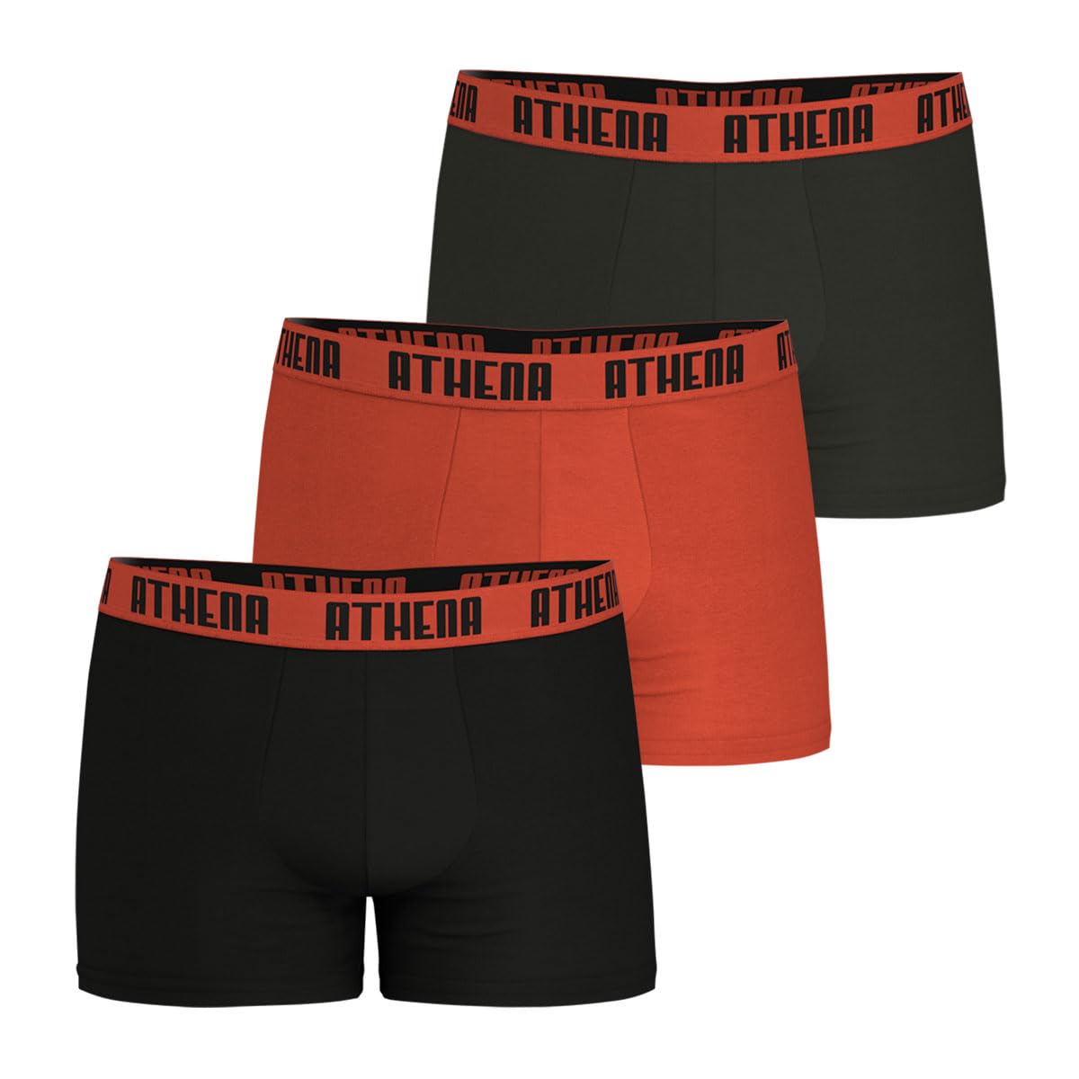 athena-ecopack-lot-3-boxers-coton-homme-noir-rouge-xl image 4