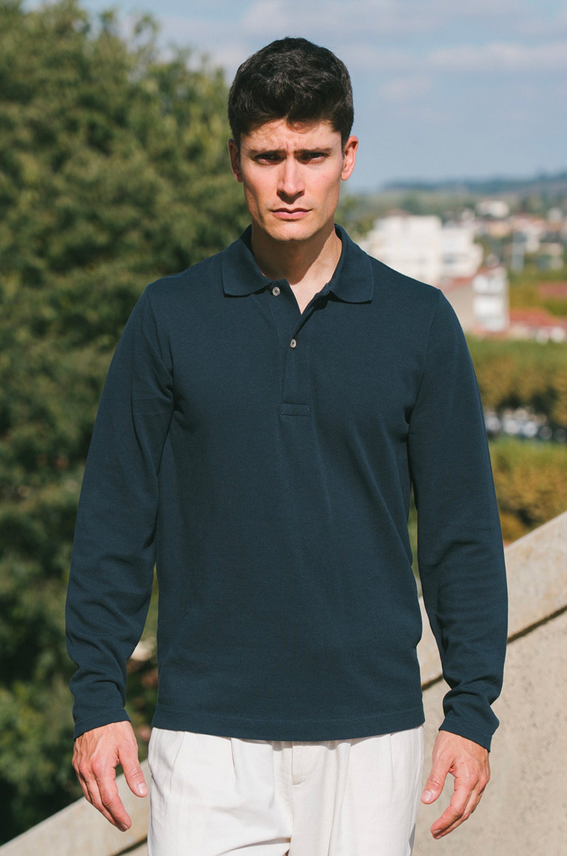 p-trone-polo-manches-longues-bleu-marine-taille-m image 2
