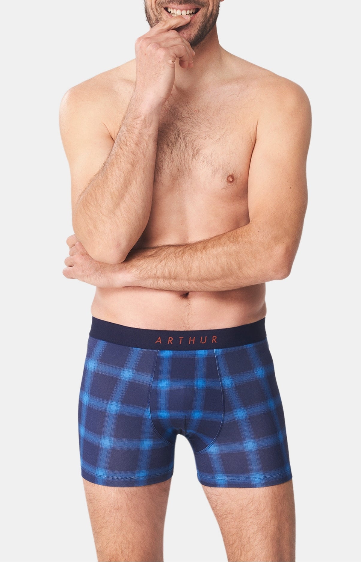arthur-bob-carreaux-boxer-marine-coton-bio image 2