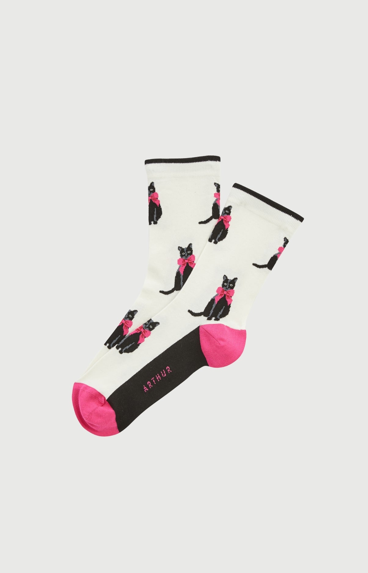 arthur-bob-kitty-chaussettes-femme-coton-ivoire image 1