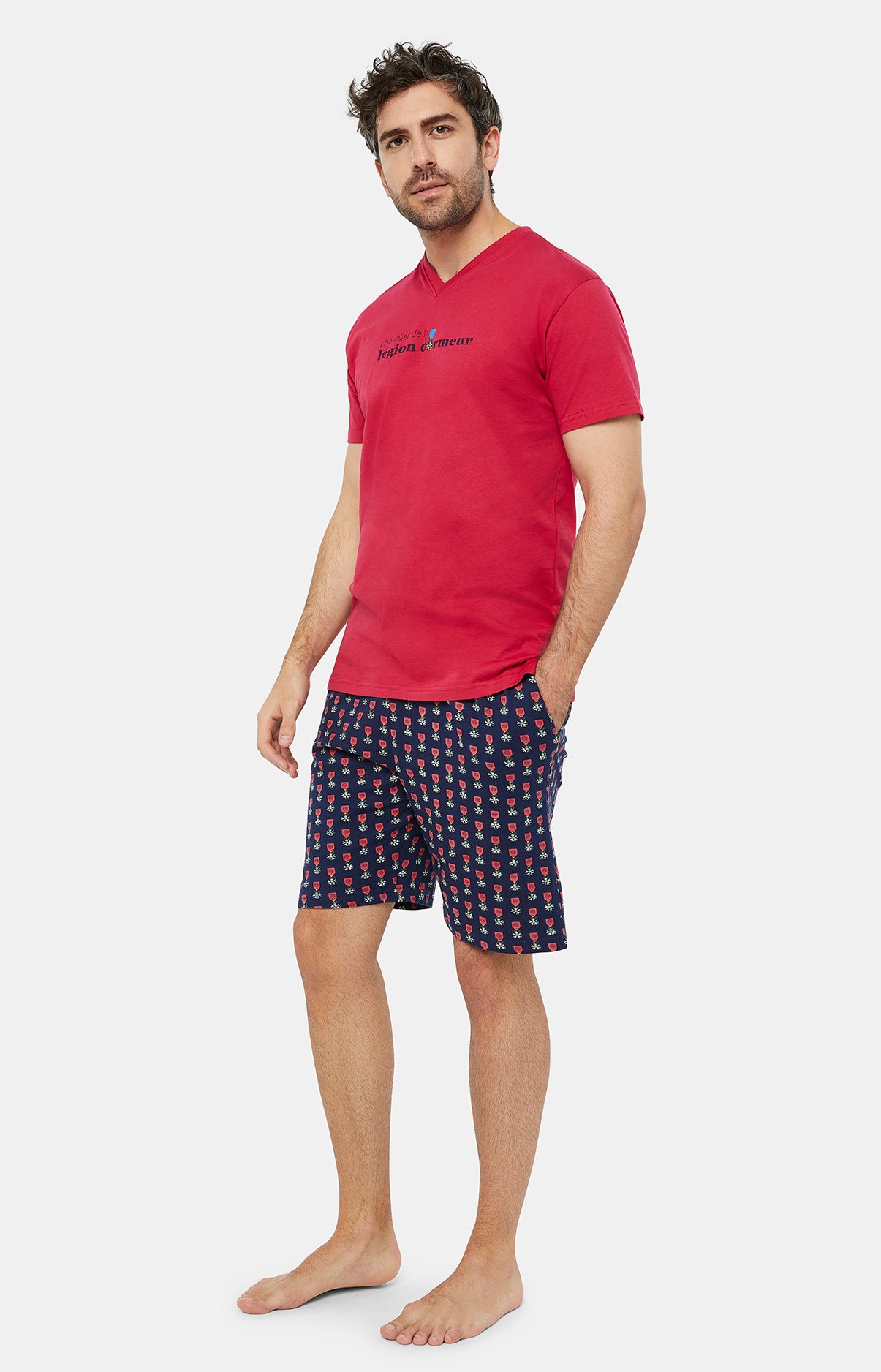 arthur-bob-legion-pyjashort-marine-coton-homme image 2