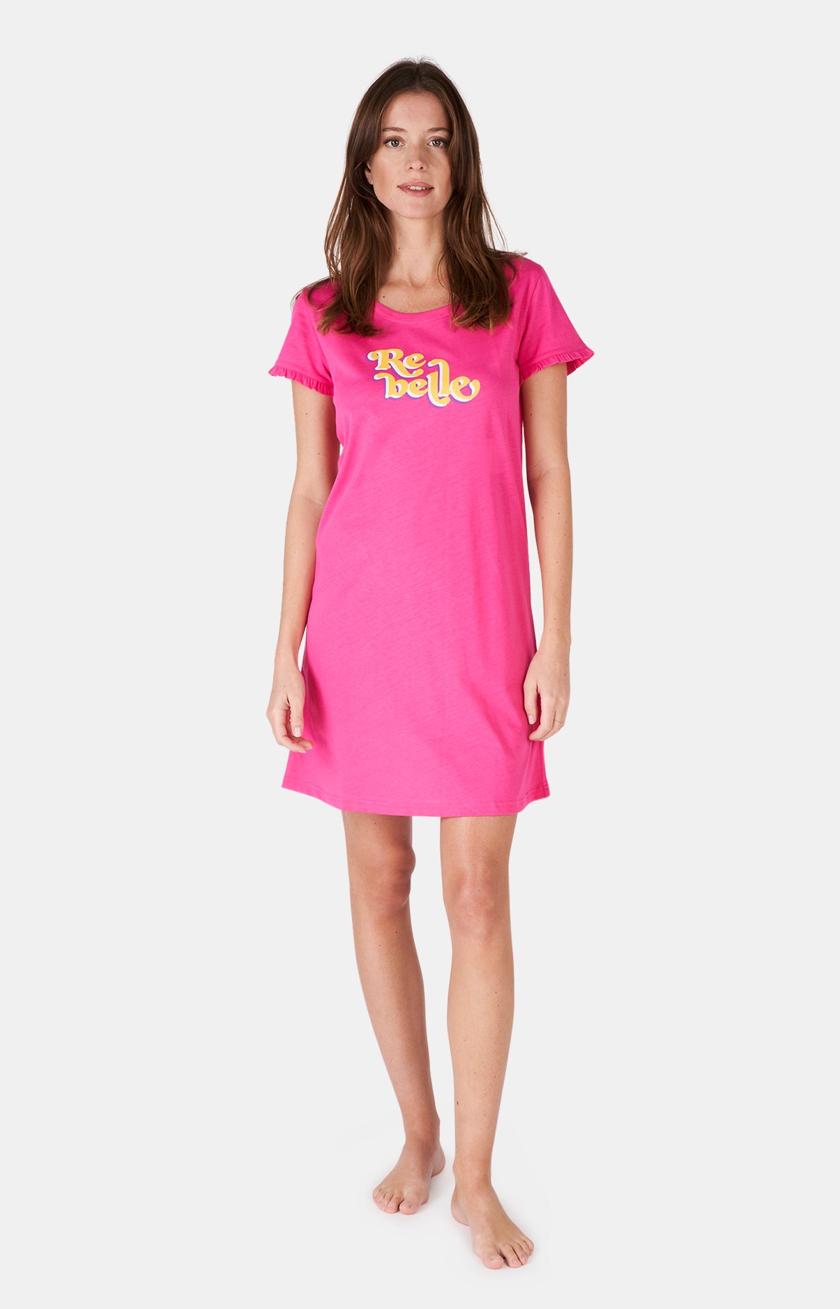 arthur-bob-rebelle-chemise-de-nuit-femme-fushia-coton-bio image 1