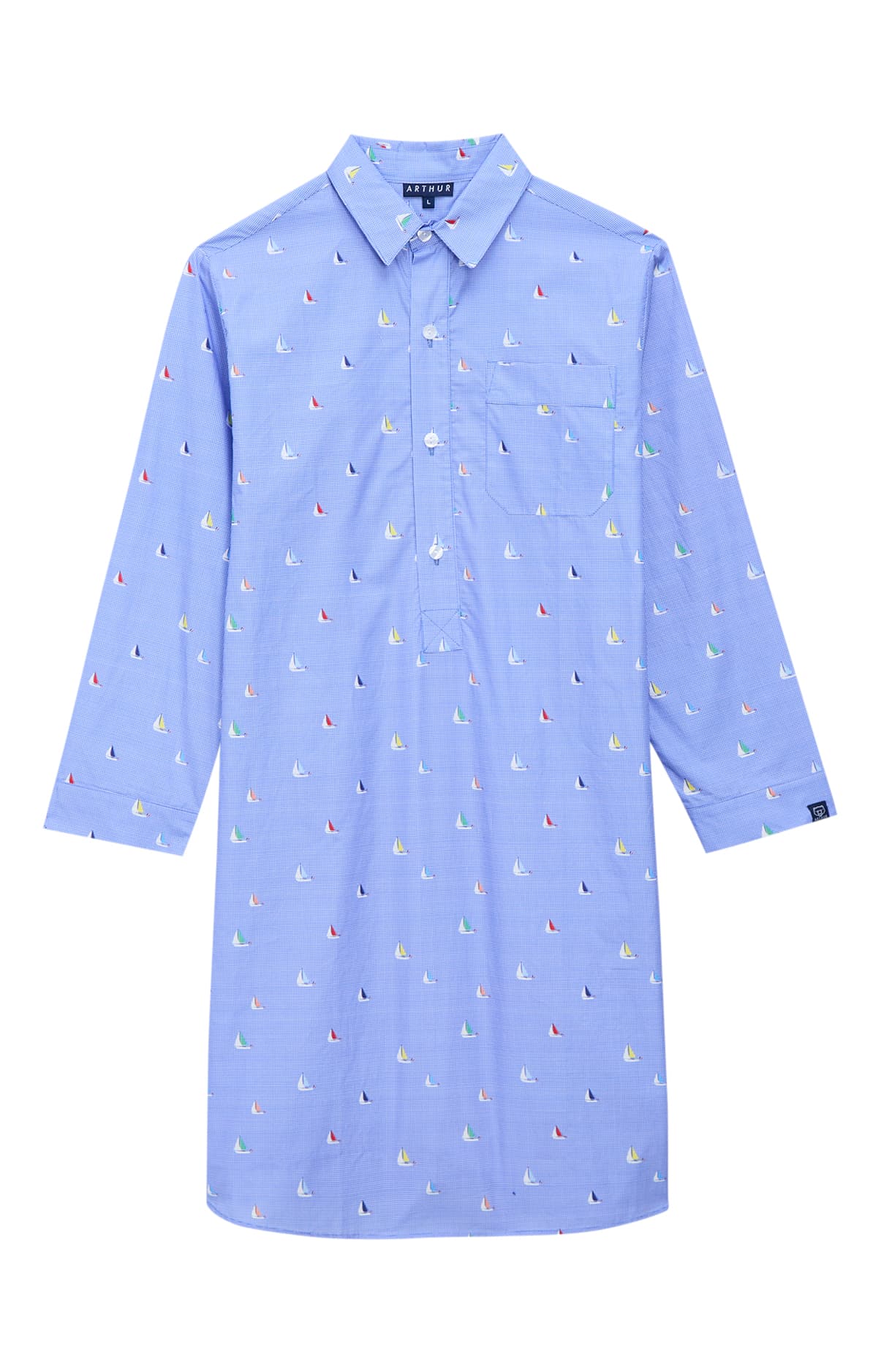 arthur-bob-boat-chemise-de-nuit-coton-bio-ciel image 3