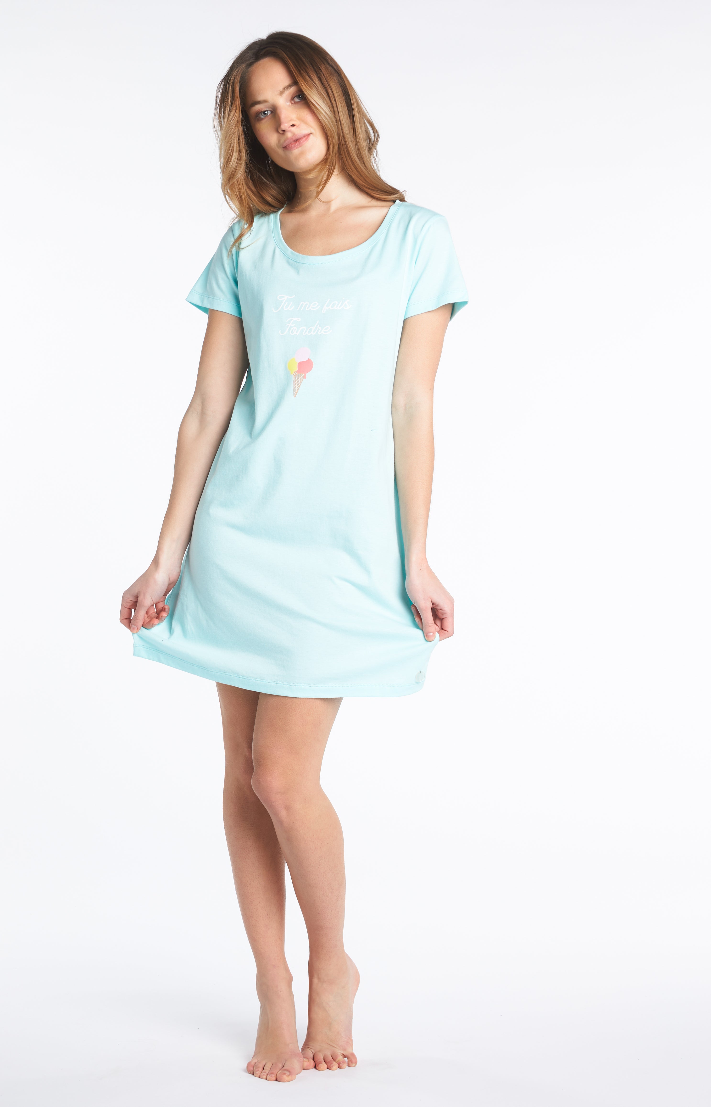 arthur-bob-icecream-chemise-de-nuit-femme-lagon-coton-bio image 1