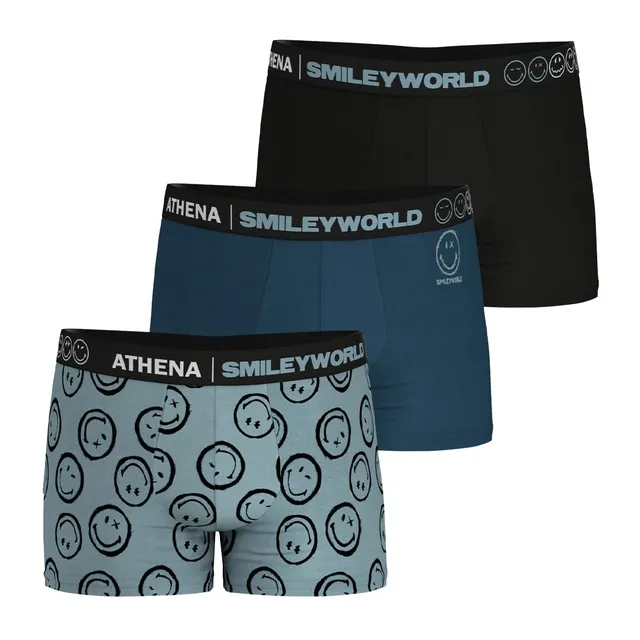 athena-graphic-lot-3-boxers-homme-smiley-taille-s image 1