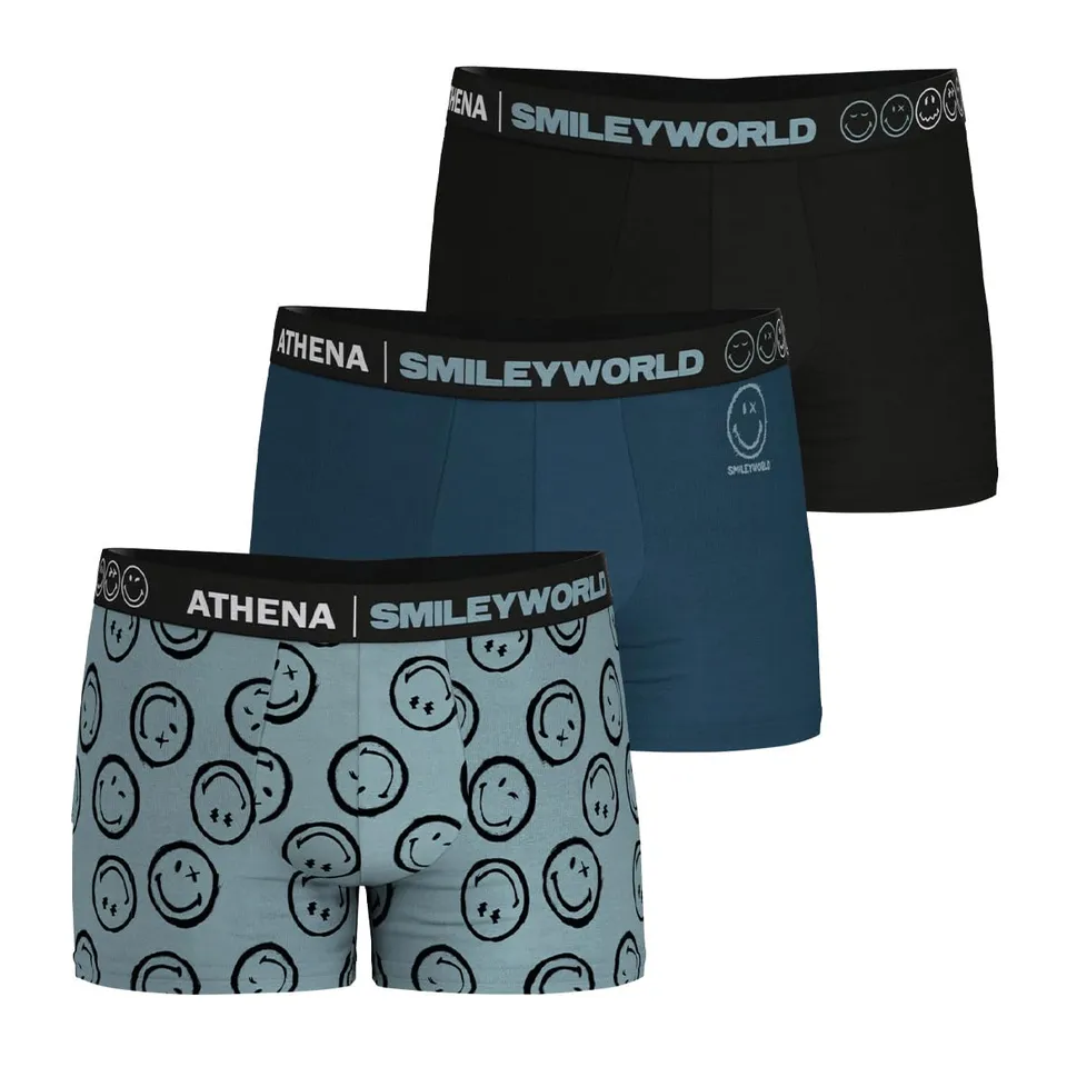 athena-graphic-lot-3-boxers-homme-smiley-taille-s image 1