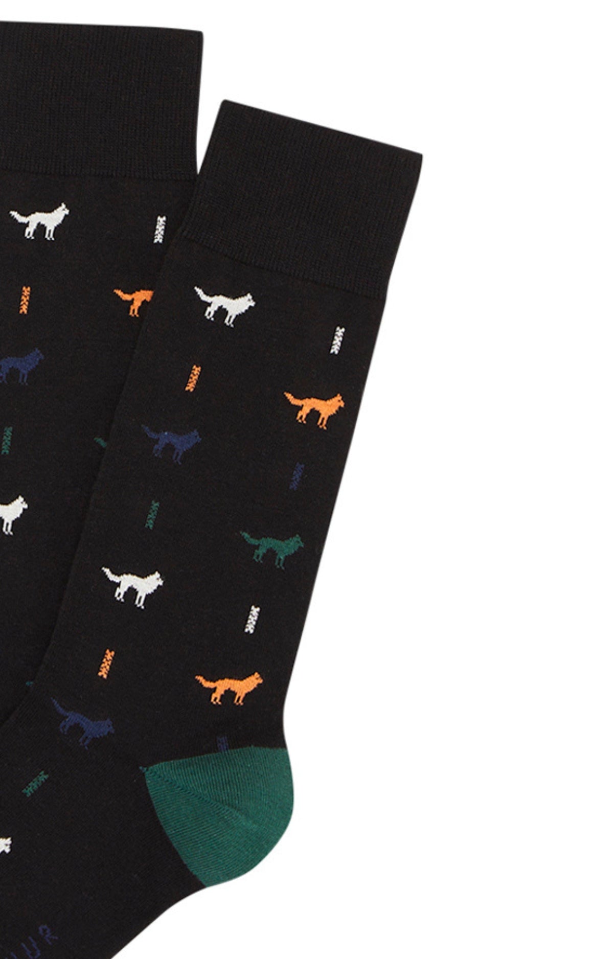 arthur-bob-jeune-loup-chaussettes-noir-coton image 2