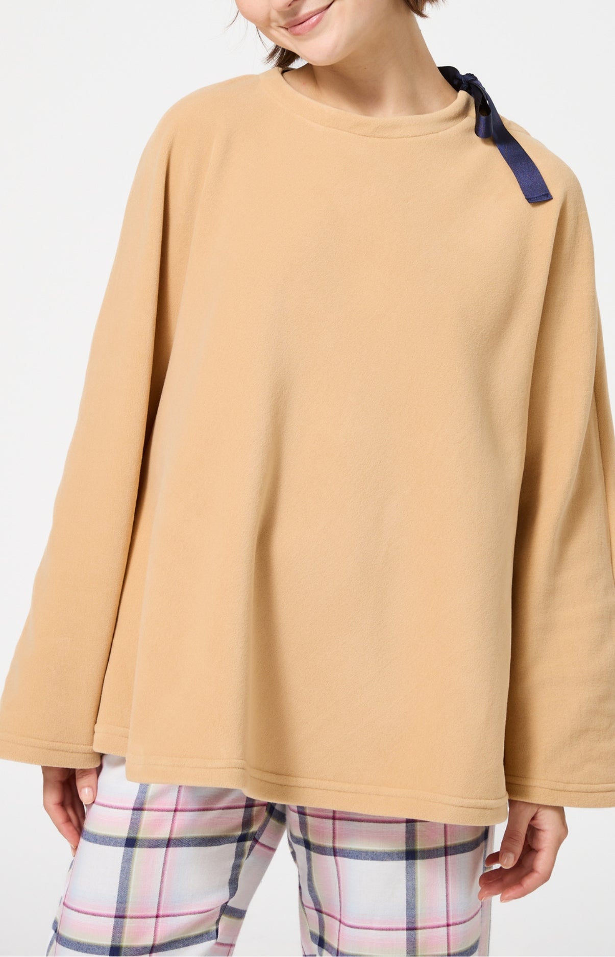 arthur-bob-camille-poncho-camel-polaire-taille-unique image 2