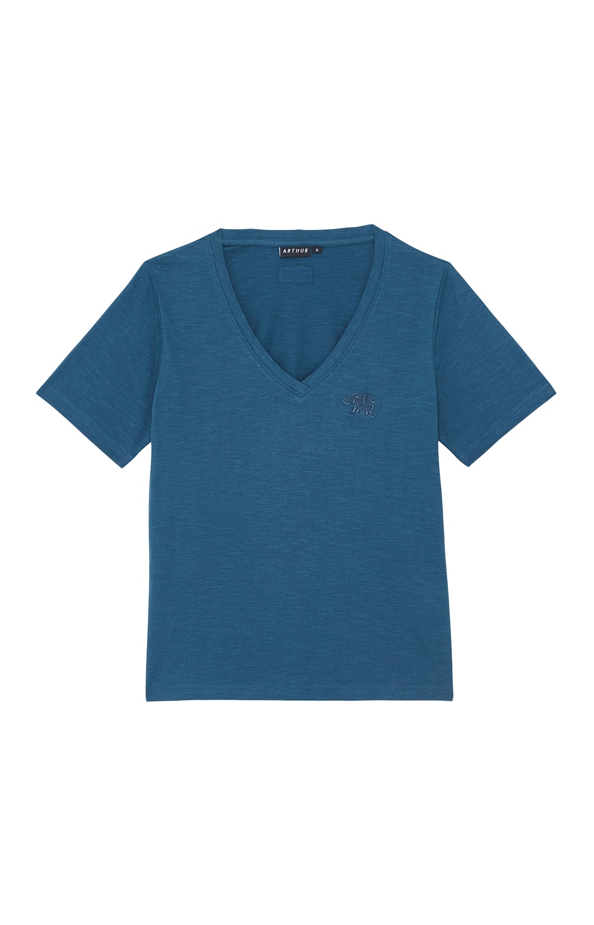 arthur-bob-jersey-coton-tee-shirt-canard-col-v-femme image 3