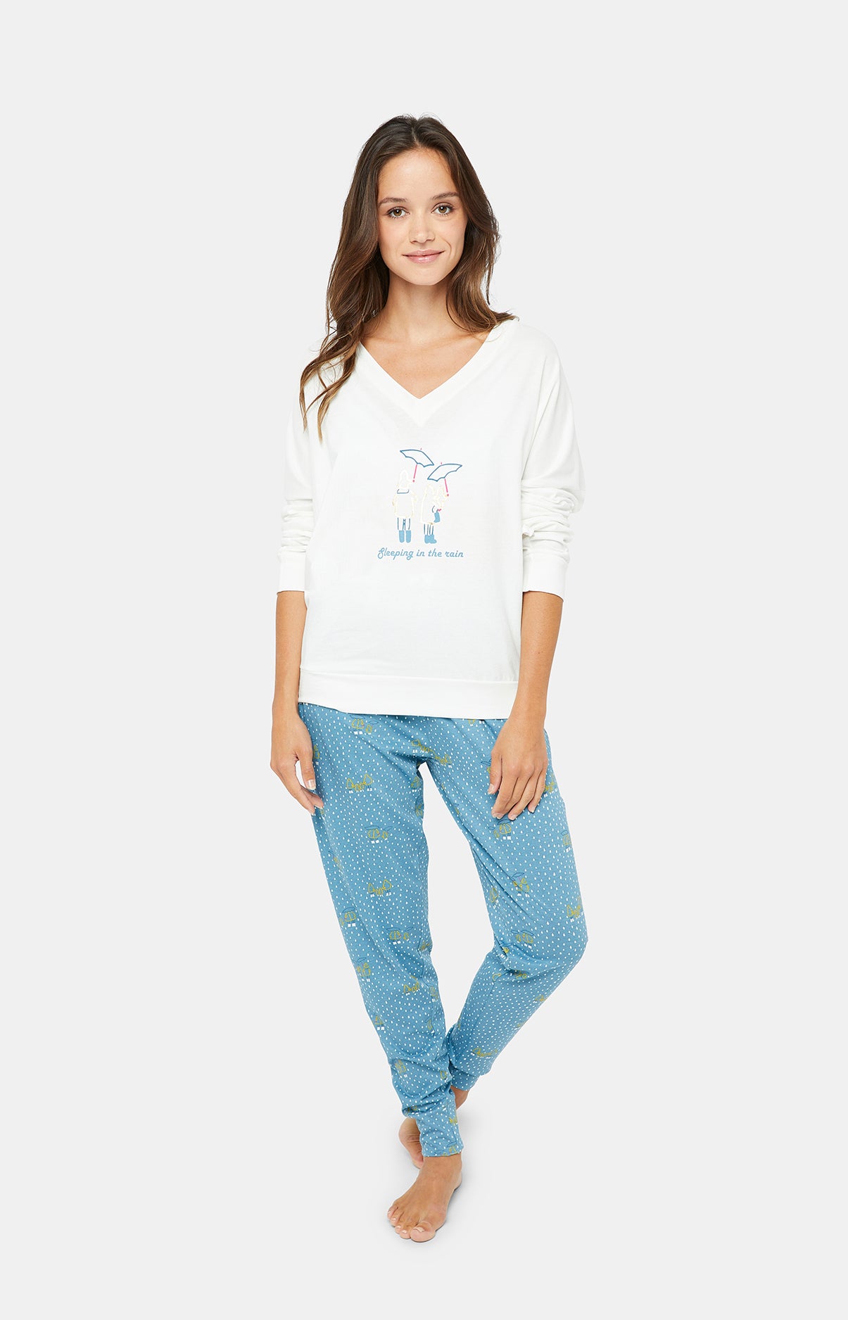 arthur-bob-rain-pyjama-femme-atoll-bleu-coton image 1