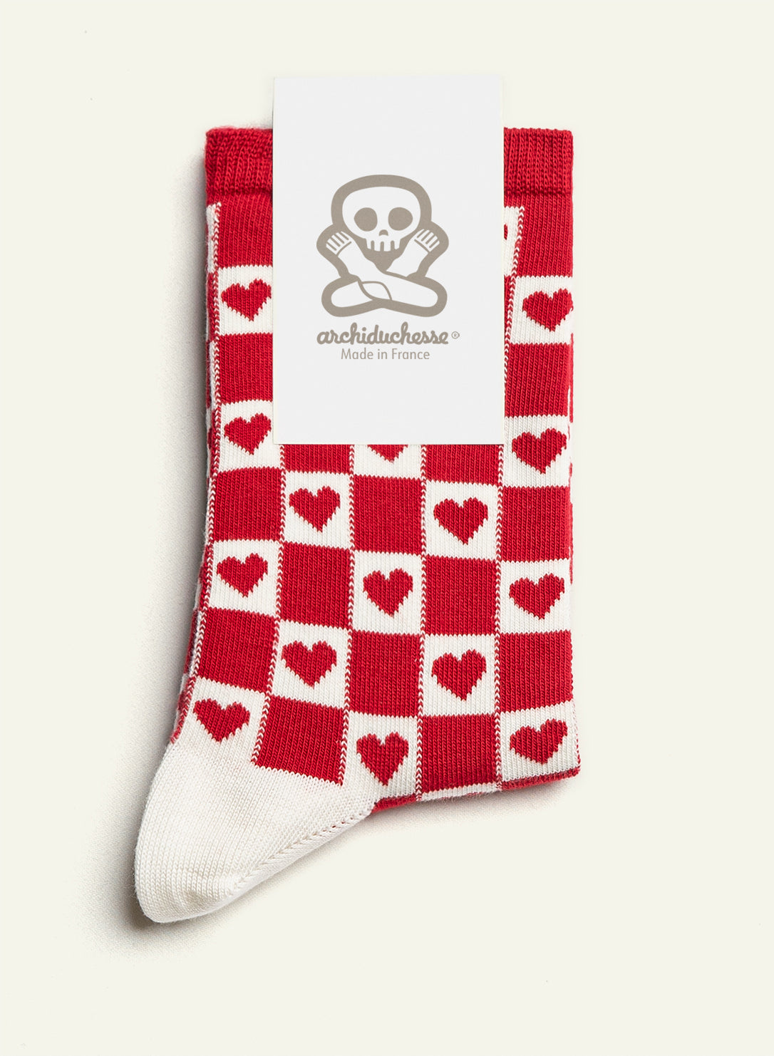 archiduchesse-fantaisie-amour-crois-chaussettes-rouge-36-41 image 3