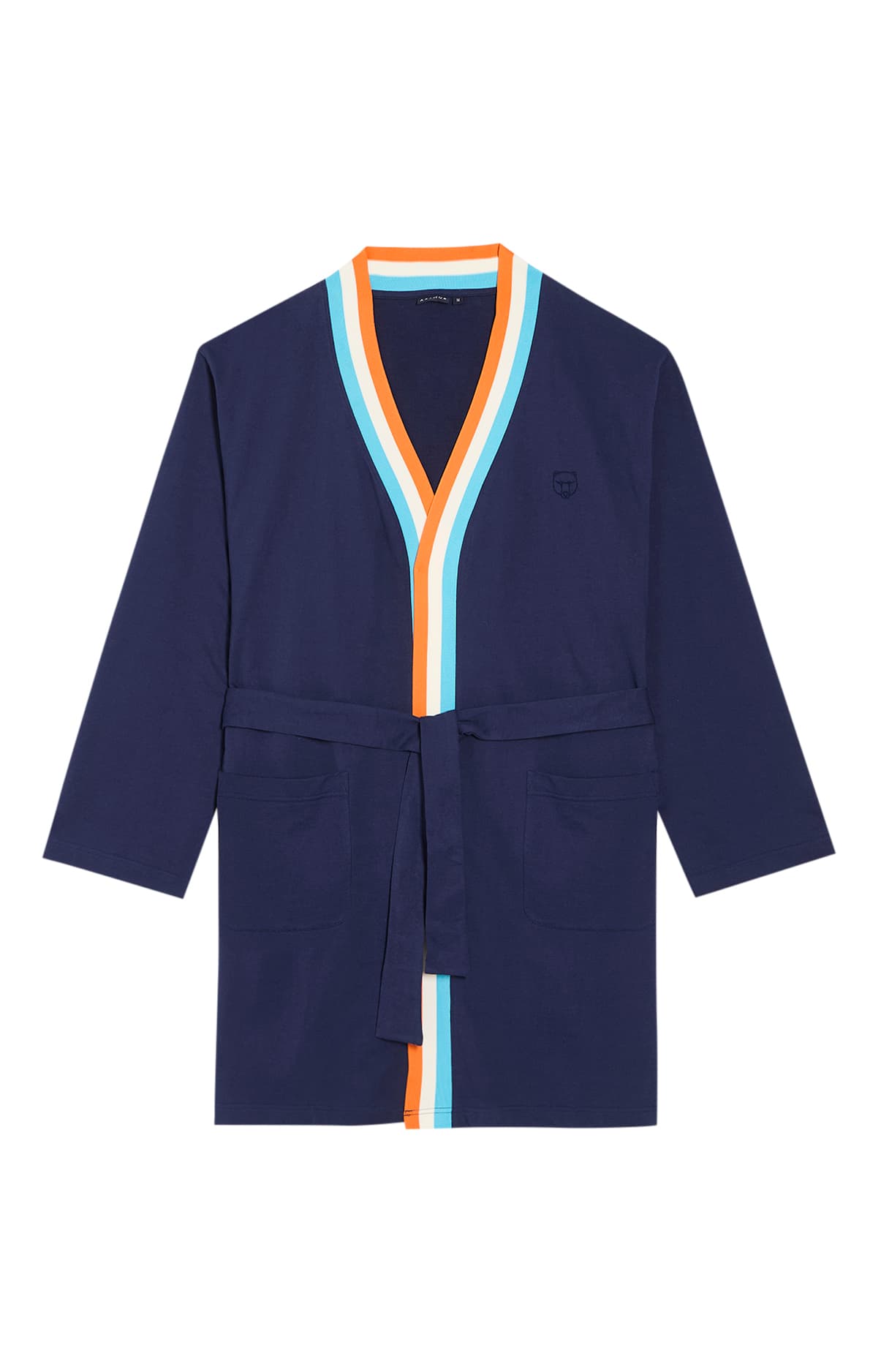 arthur-marine-robe-de-chambre-homme-coton-bio image 3