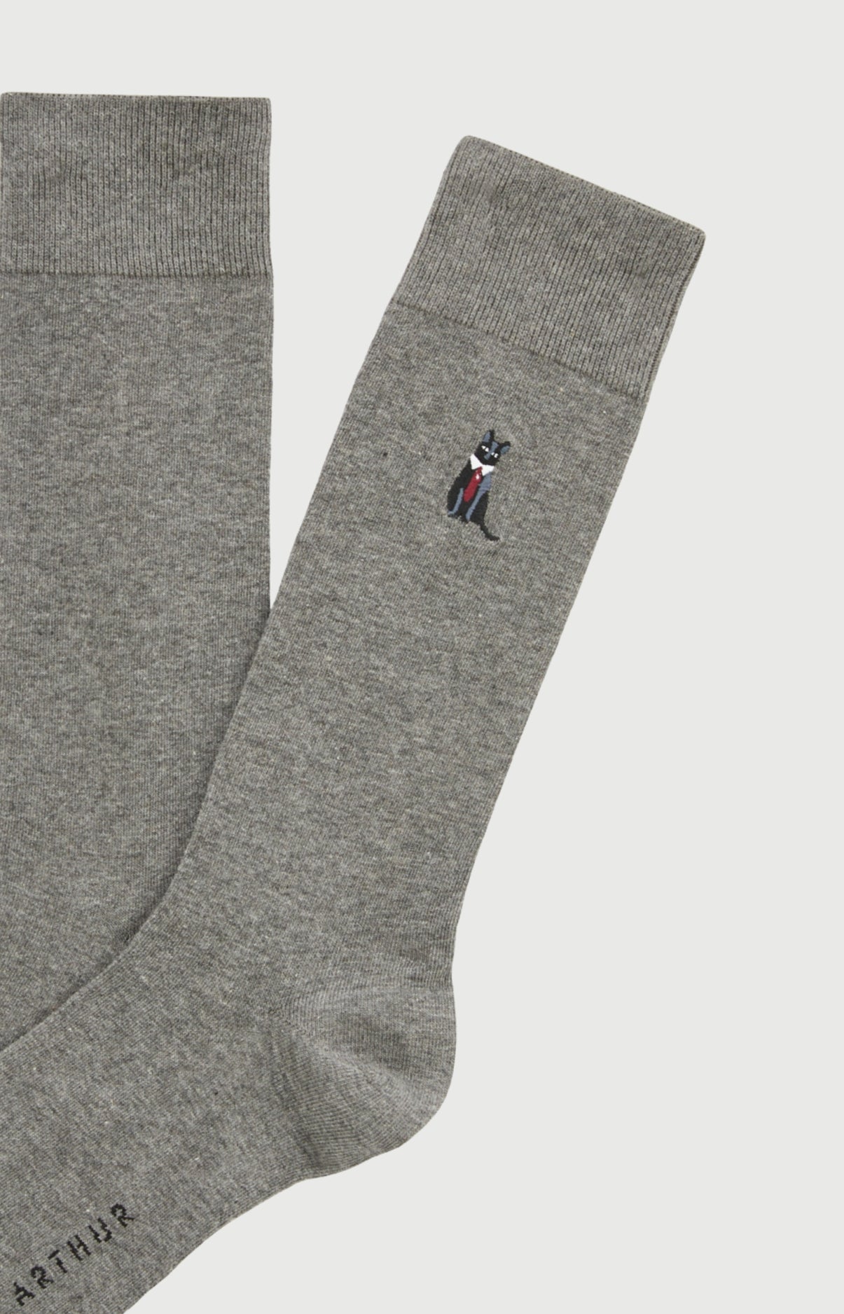arthur-bob-chaussettes-coton-gris-cat-sup-40-46 image 2