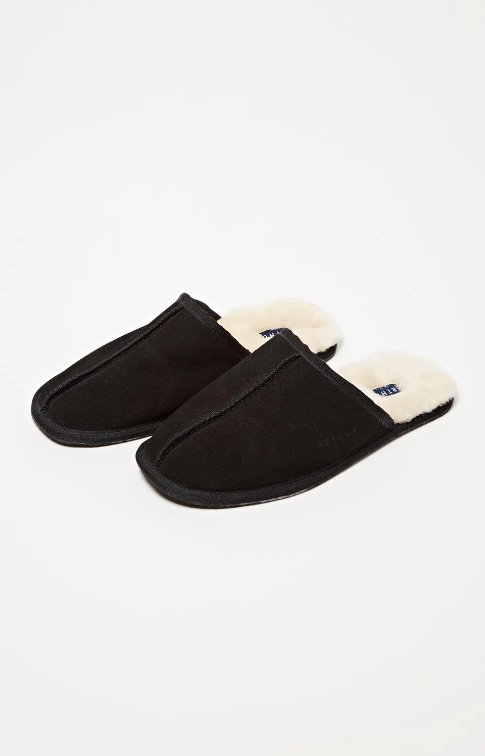 arthur-bob-chaussons-laine-noir-homme-confort-hiver image 1