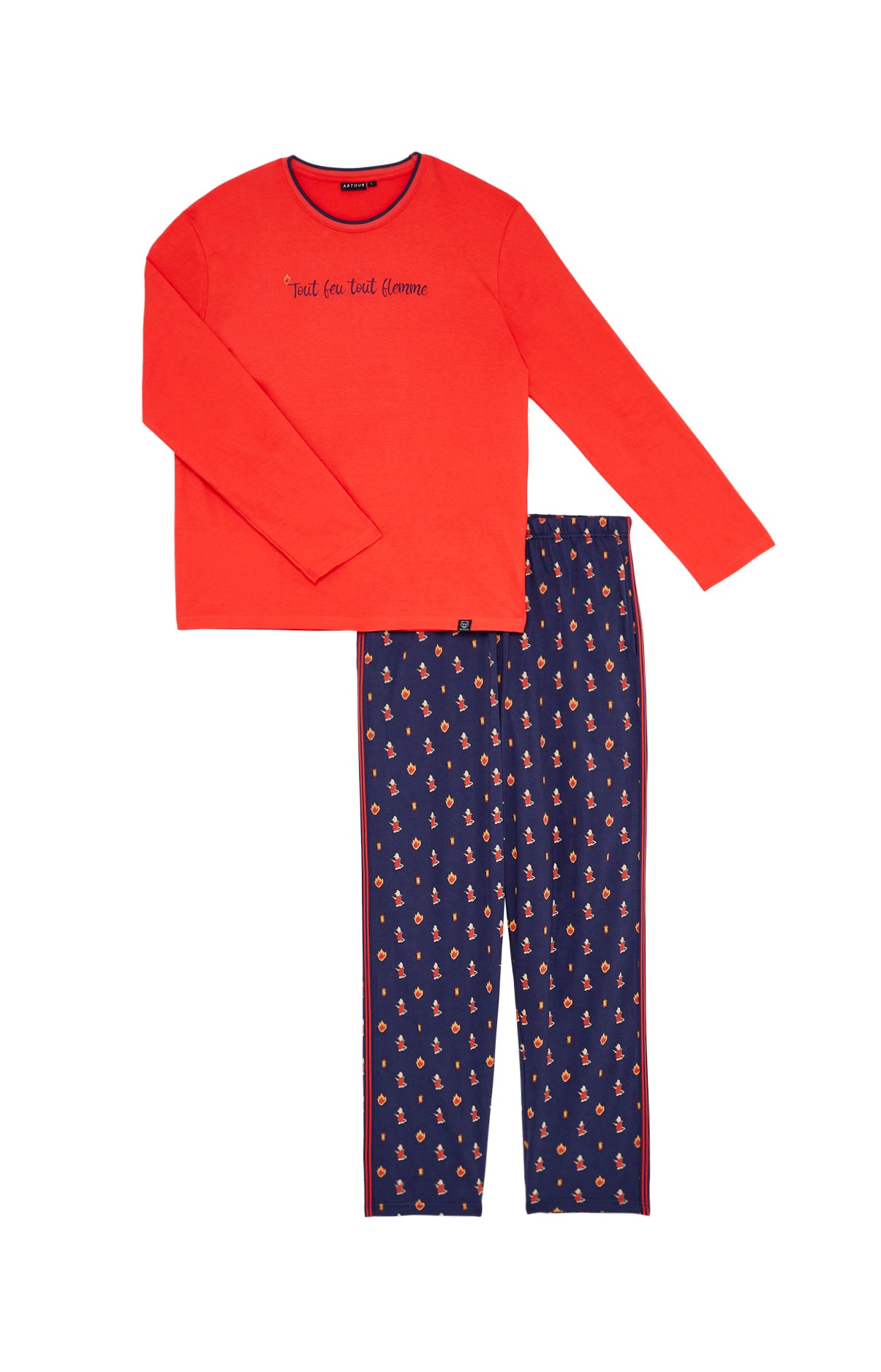 arthur-bob-on-fire-pyjama-homme-marine-taille-l image 3
