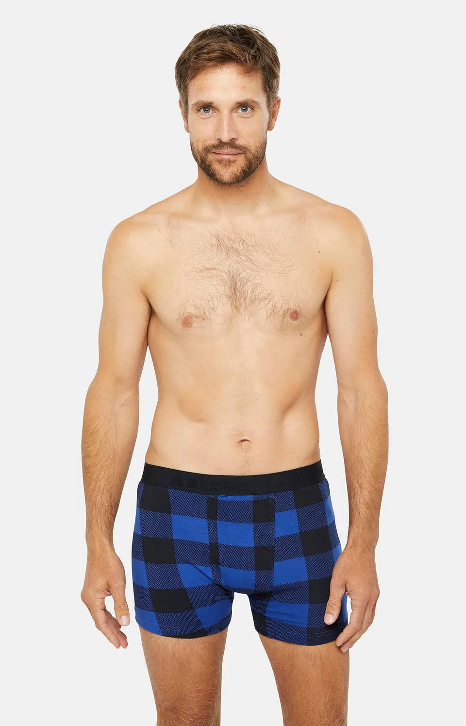 arthur-bob-big-vichy-boxer-homme-marine-coton image 1