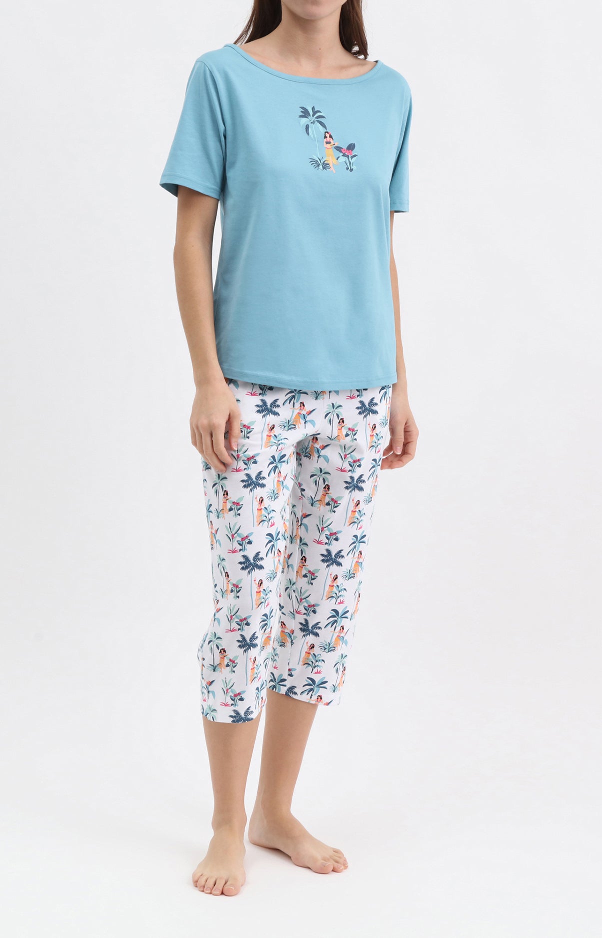 arthur-bob-tahiti-pyjacorsaire-femme-blanc-coton-l-ger image 1