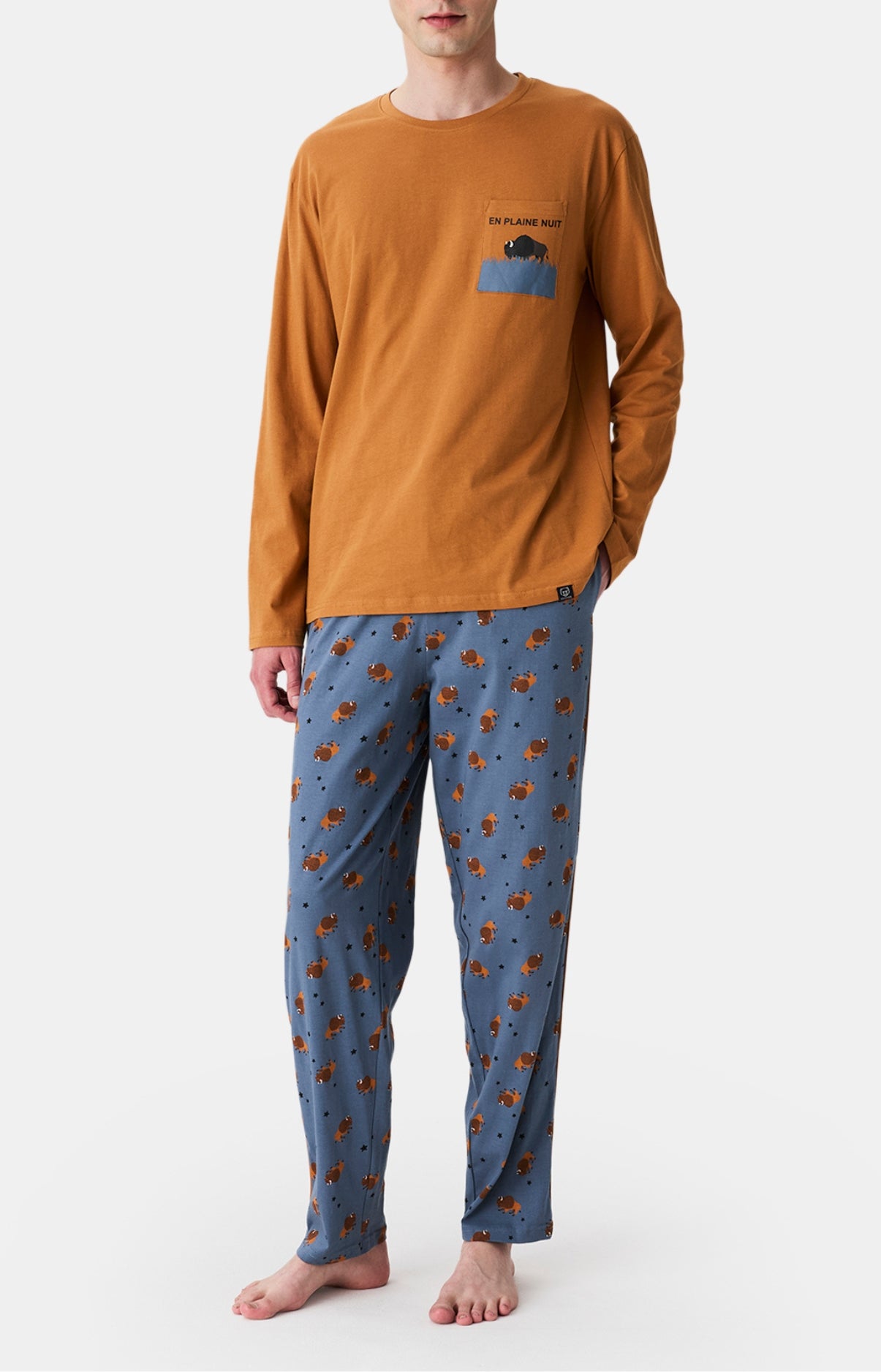 arthur-bob-en-plaine-nuit-pyjama-homme-ardoise-coton-bio image 1