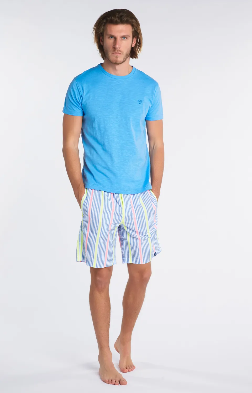 arthur-bob-tee-shirt-homme-coton-bio-azur-uni image 1