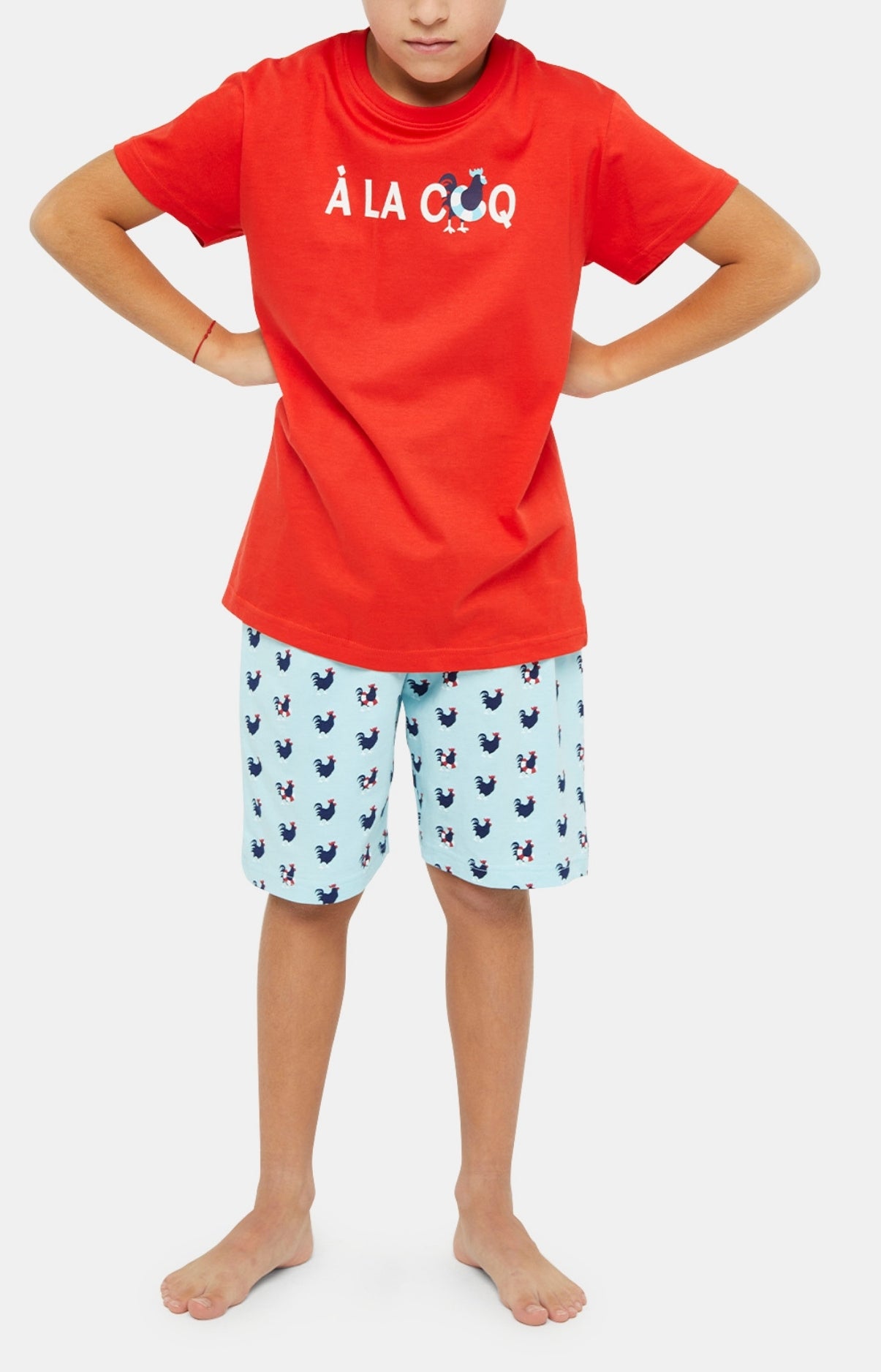 arthur-bob-pyjashort-coq-pyjama-court-bleu-ciel-coton-bio image 2