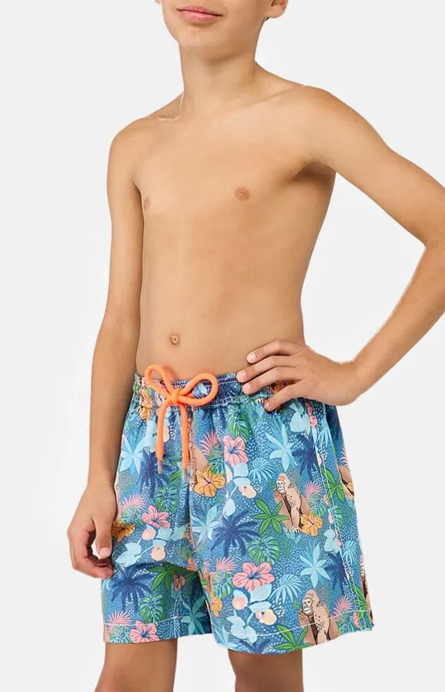 arthur-bob-jungle-short-de-bain-enfant-denim image 1