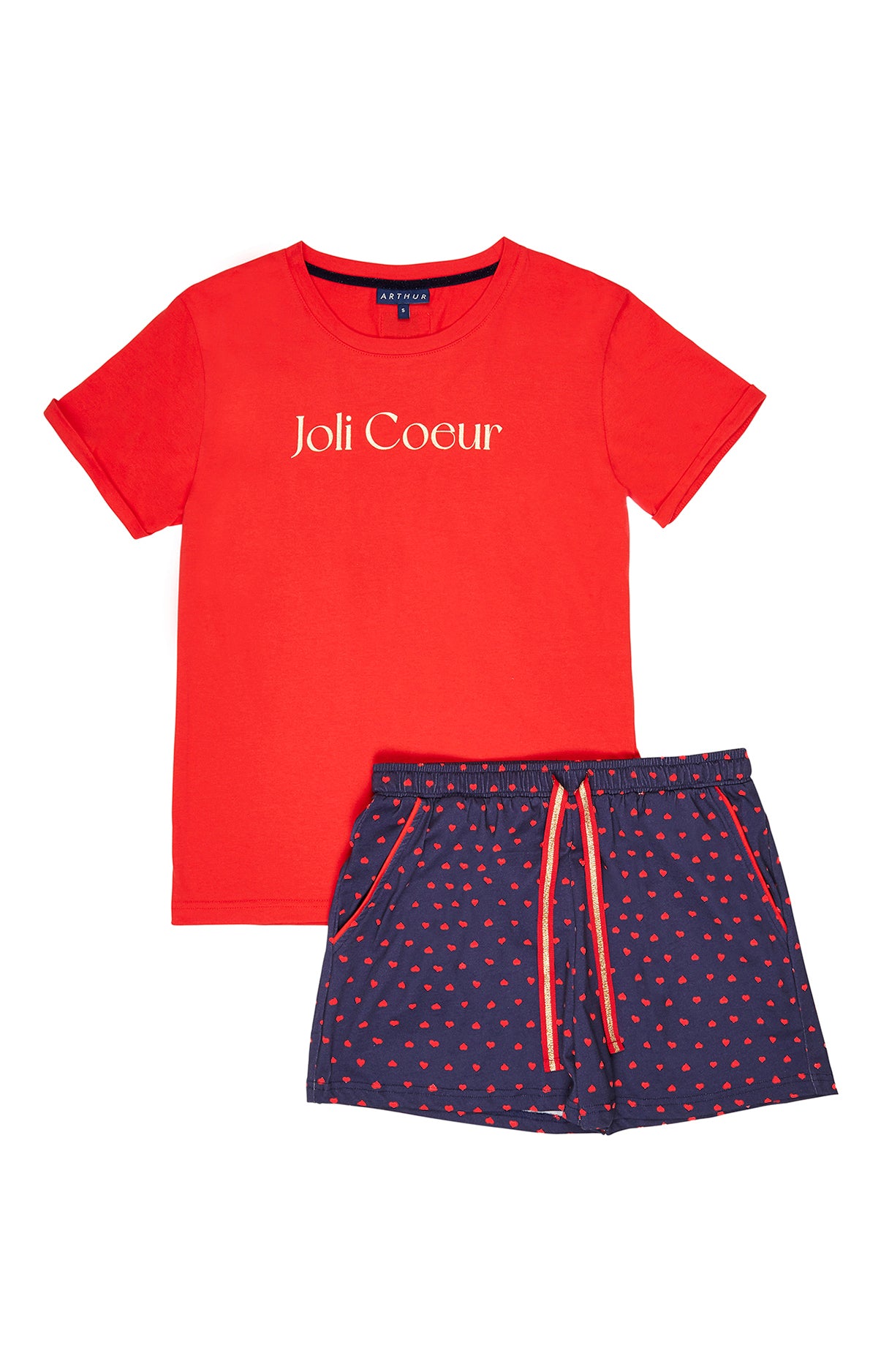 arthur-bob-joli-coeur-pyjashort-femme-marine-coton-bio image 3