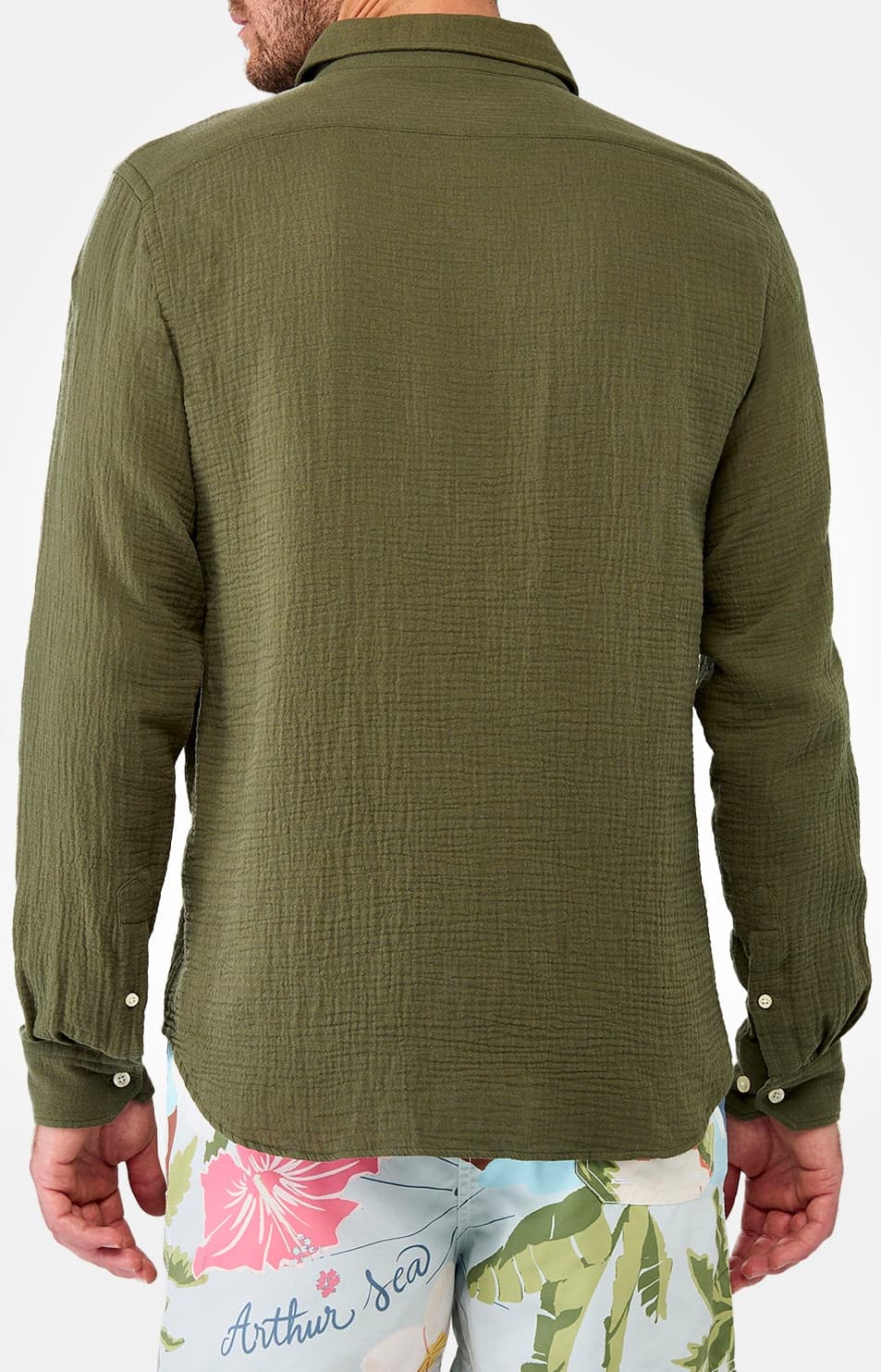 arthur-bob-chemise-gaze-coton-kaki-manches-longues-regular image 6