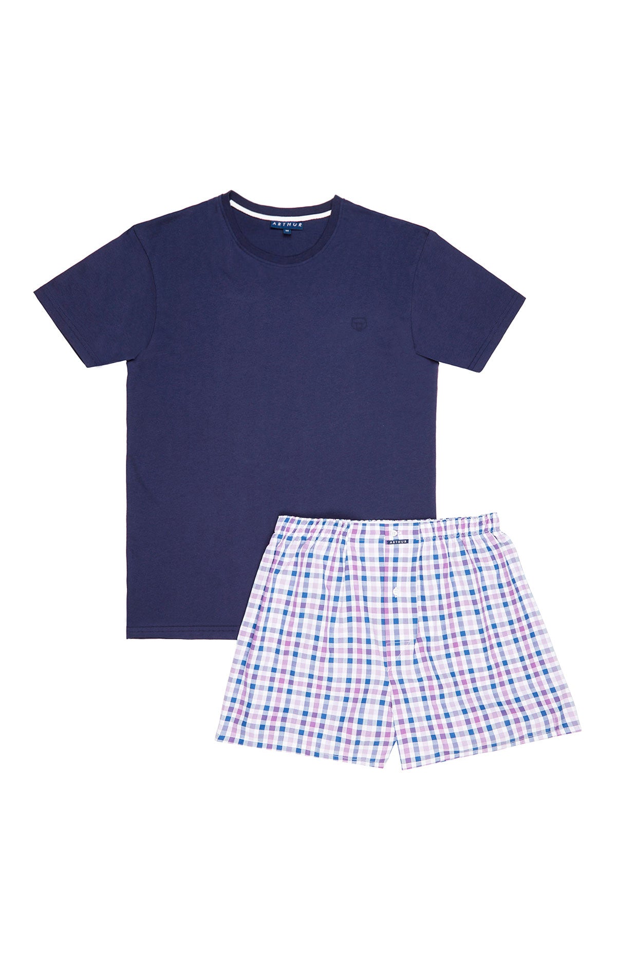 arthur-bob-987-pyjam-ricain-carreaux-violet-homme image 3