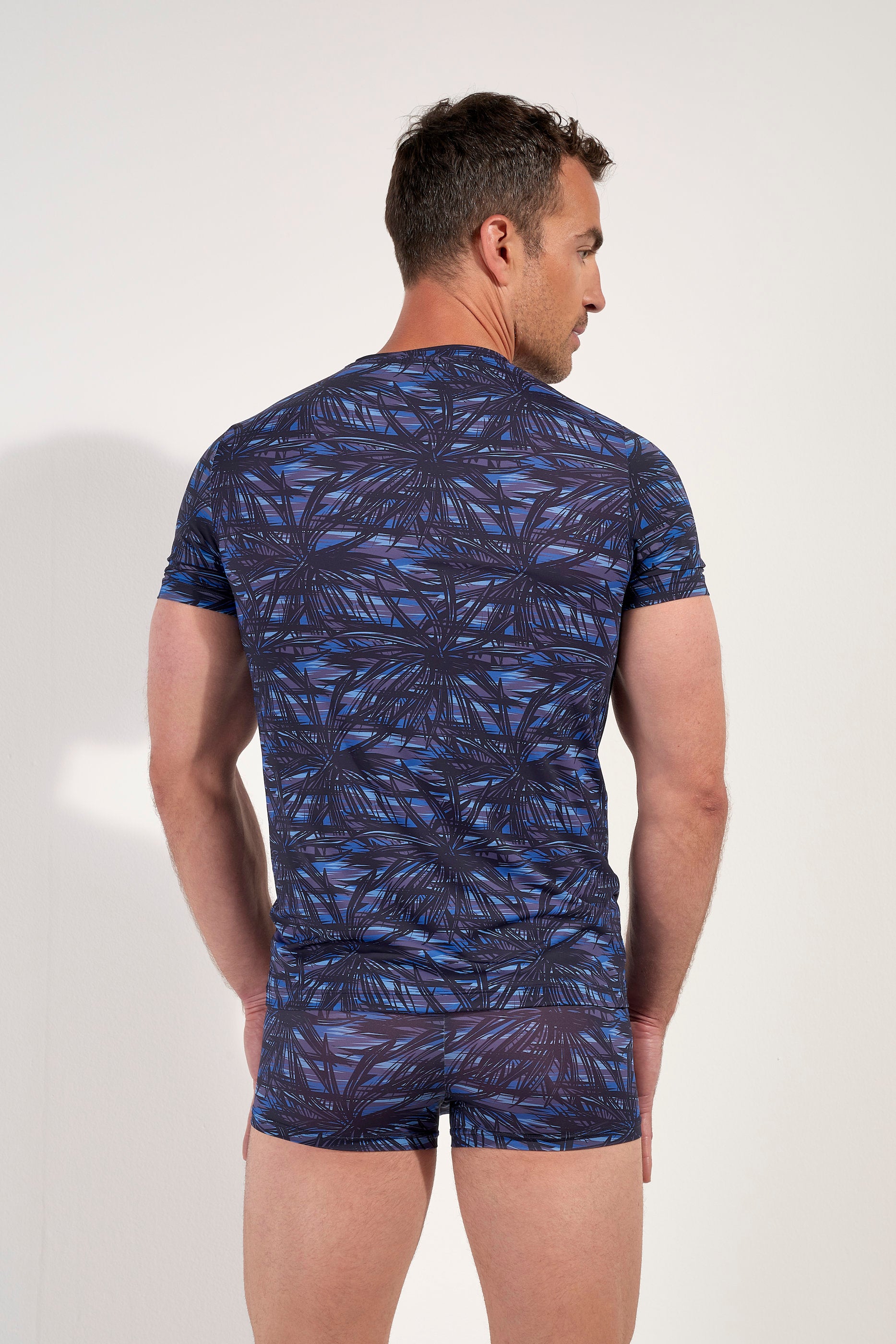 hom-supreme-cotton-star-island-tee-shirt-col-v-imprim-bleu-microfibre image 3