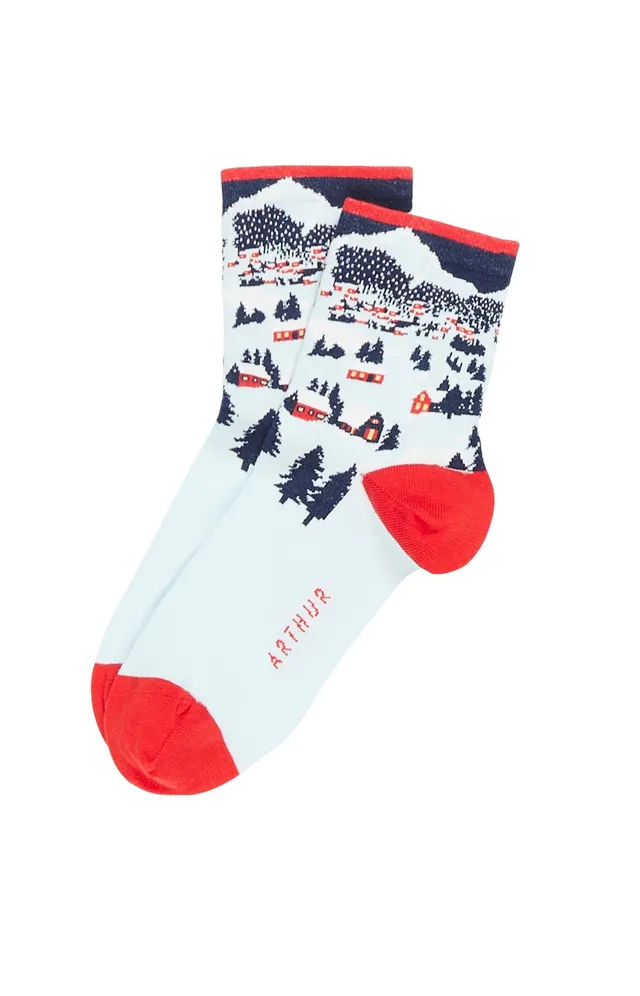 arthur-petits-chalets-chaussettes-femme-marine-bio image 1