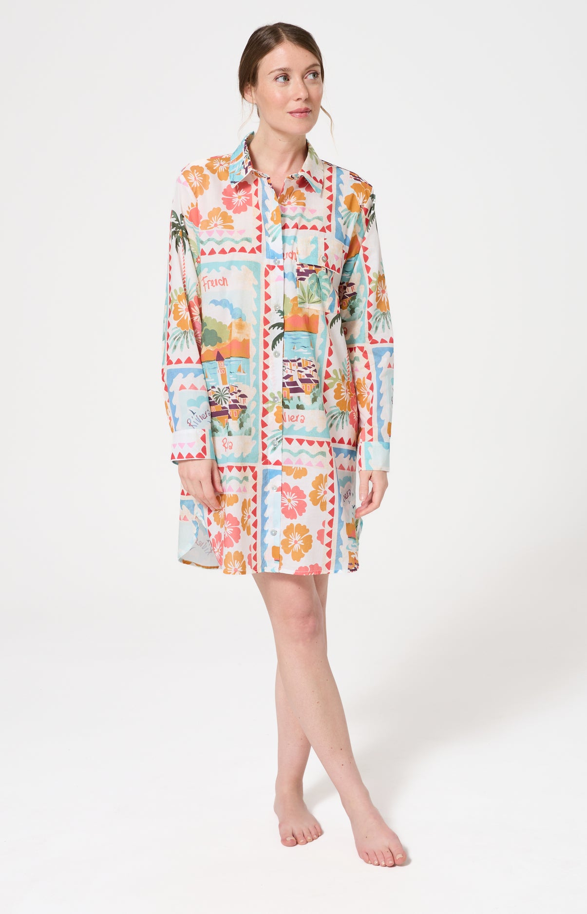 arthur-bob-french-riviera-robe-chemise-multicolore-coton image 1