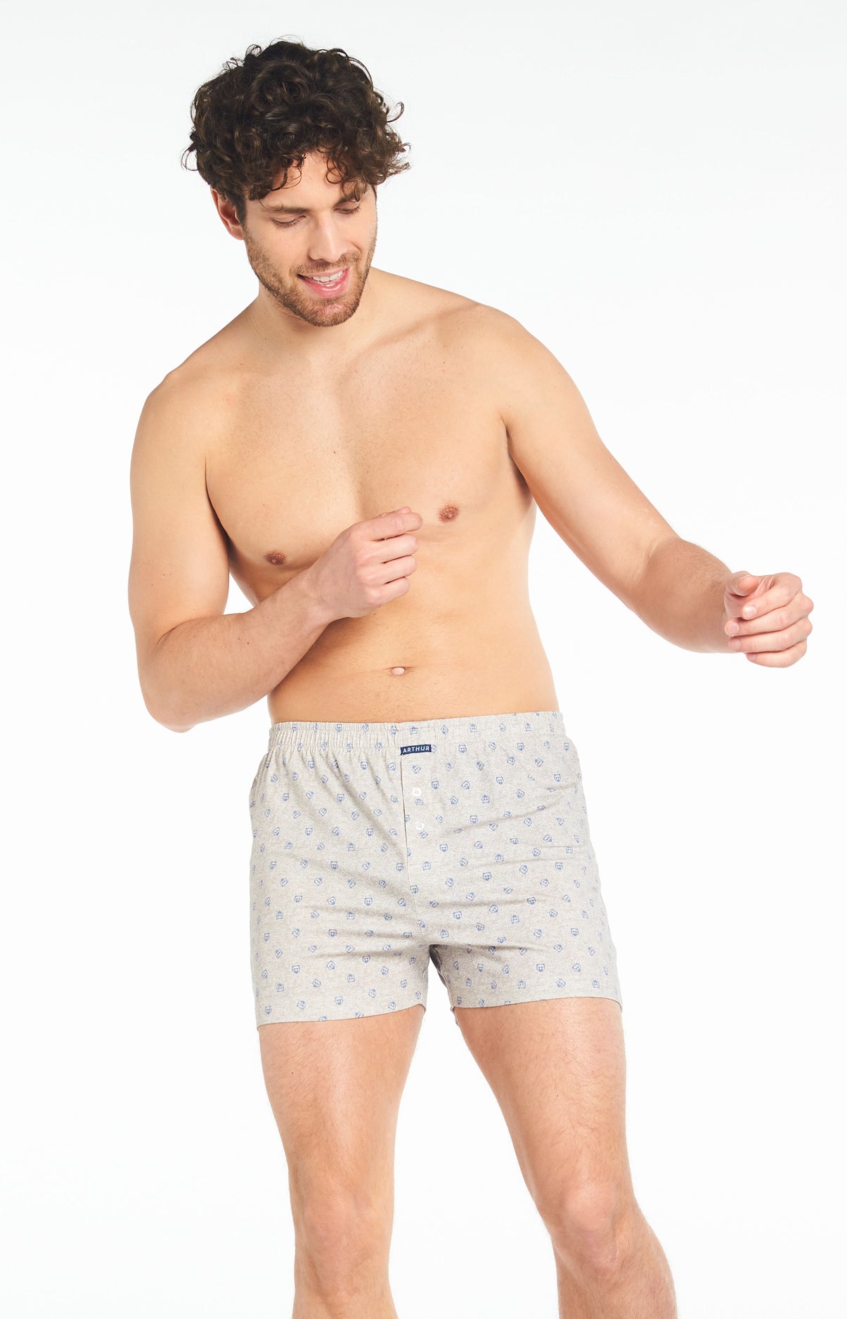 arthur-le-club-logo-cale-on-de-nuit-gris-coton-bio-ample image 4
