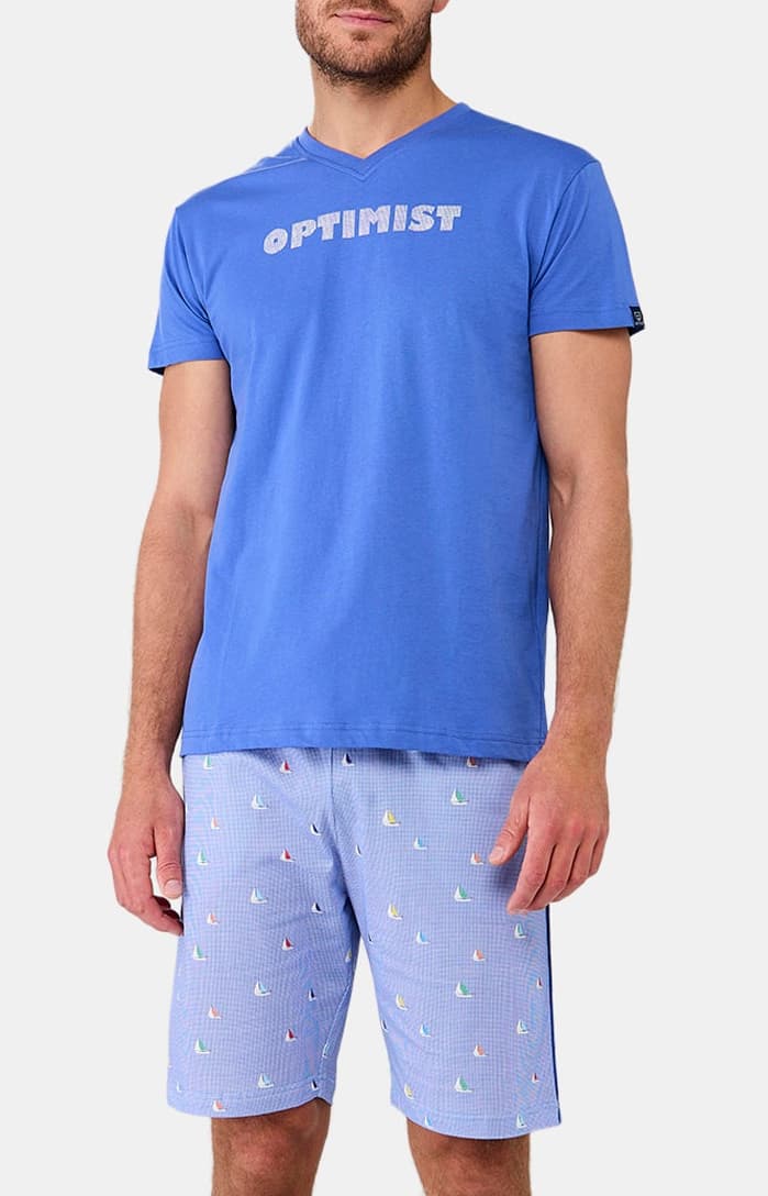 arthur-bob-boat-pyjashort-homme-ciel-coton-bio image 1