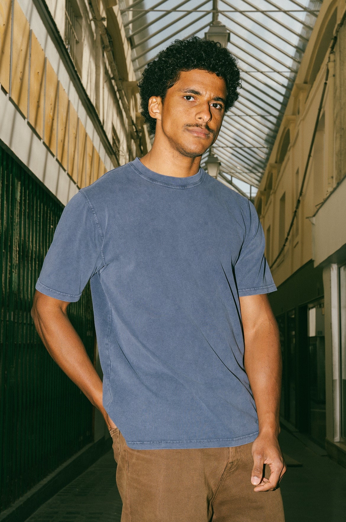 p-trone-t-shirt-pigment-dye-manches-courtes-bleu-d-lav image 2