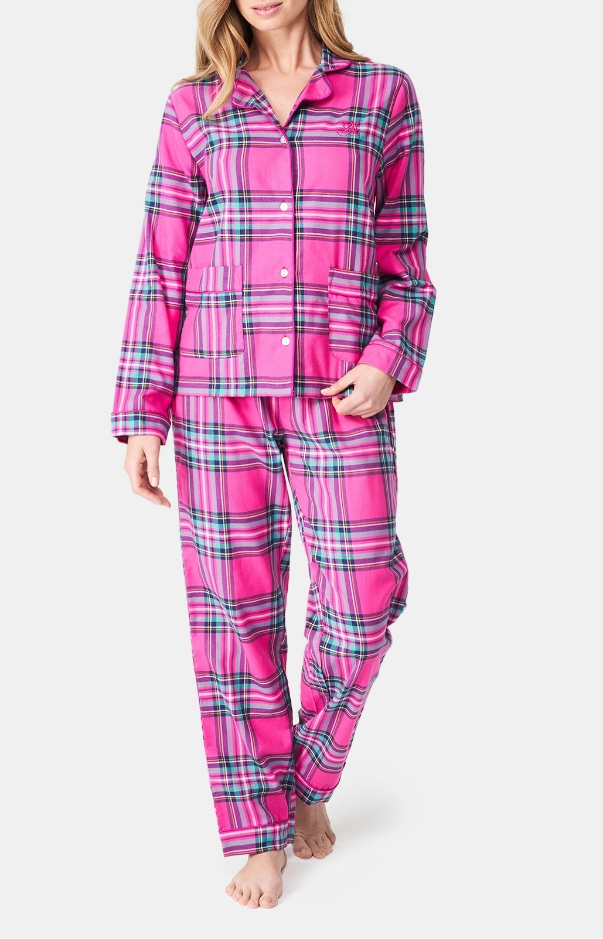 arthur-bob-rosa-pyjama-rose-flanelle-coton image 1