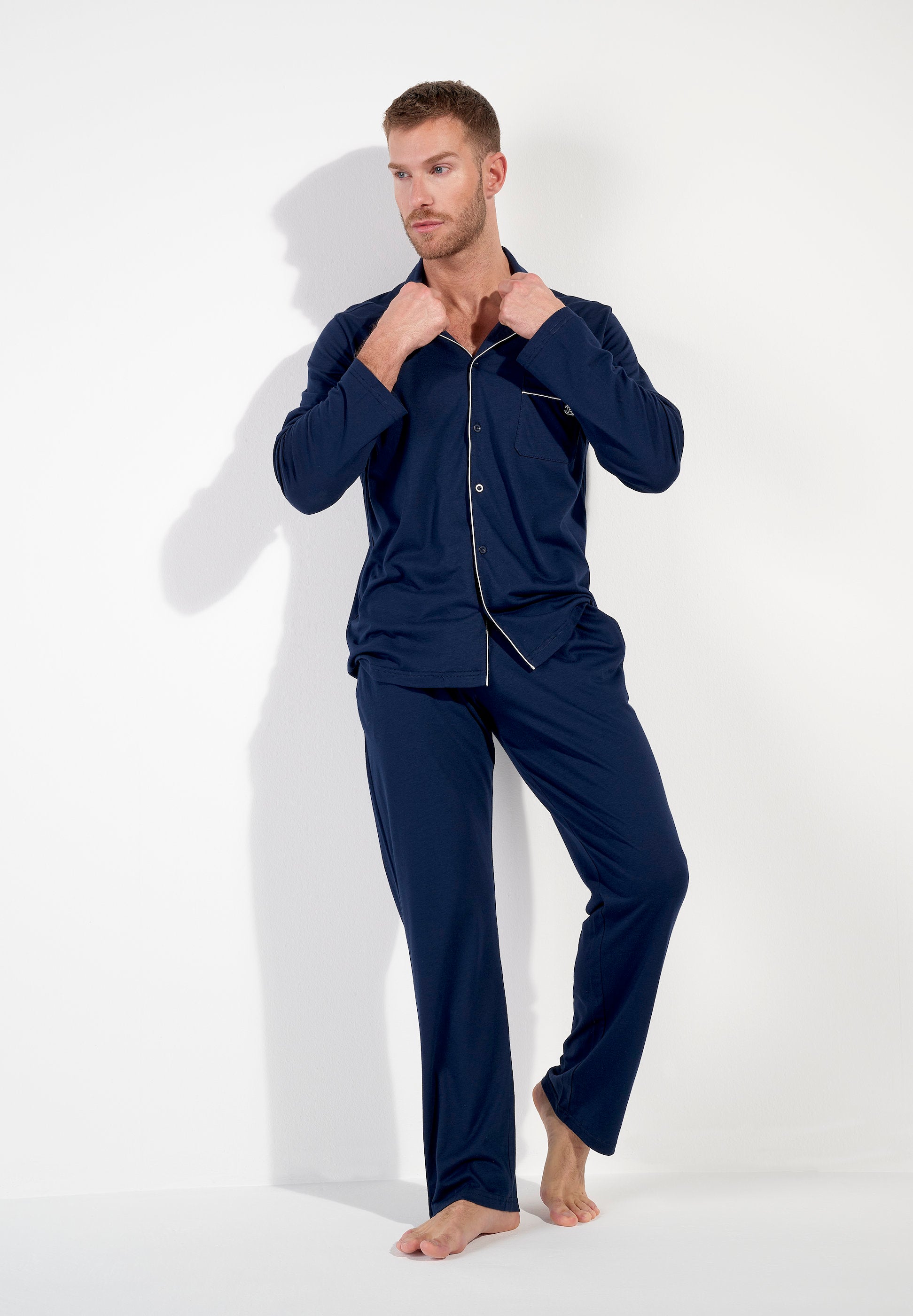 hom-rafael-pyjama-long-navy-coton-modal image 3