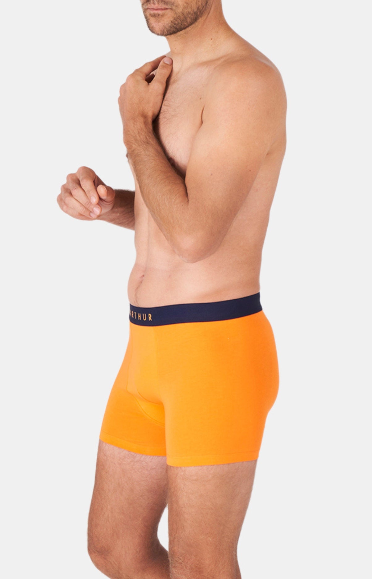 arthur-bob-boxer-coton-bio-orange-homme-classique image 4