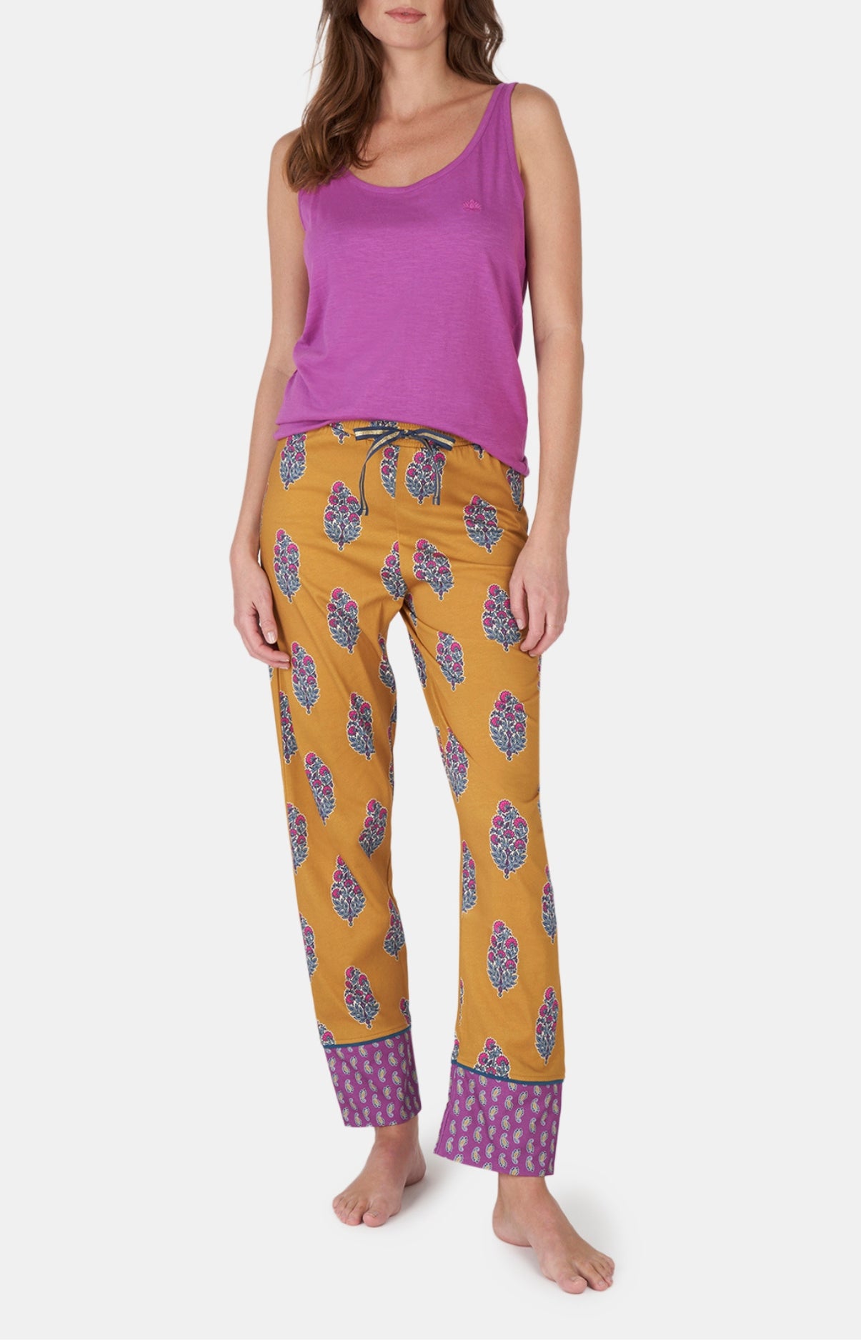 arthur-bob-holie-pantalon-pyjama-femme-curry-coton-bio image 1