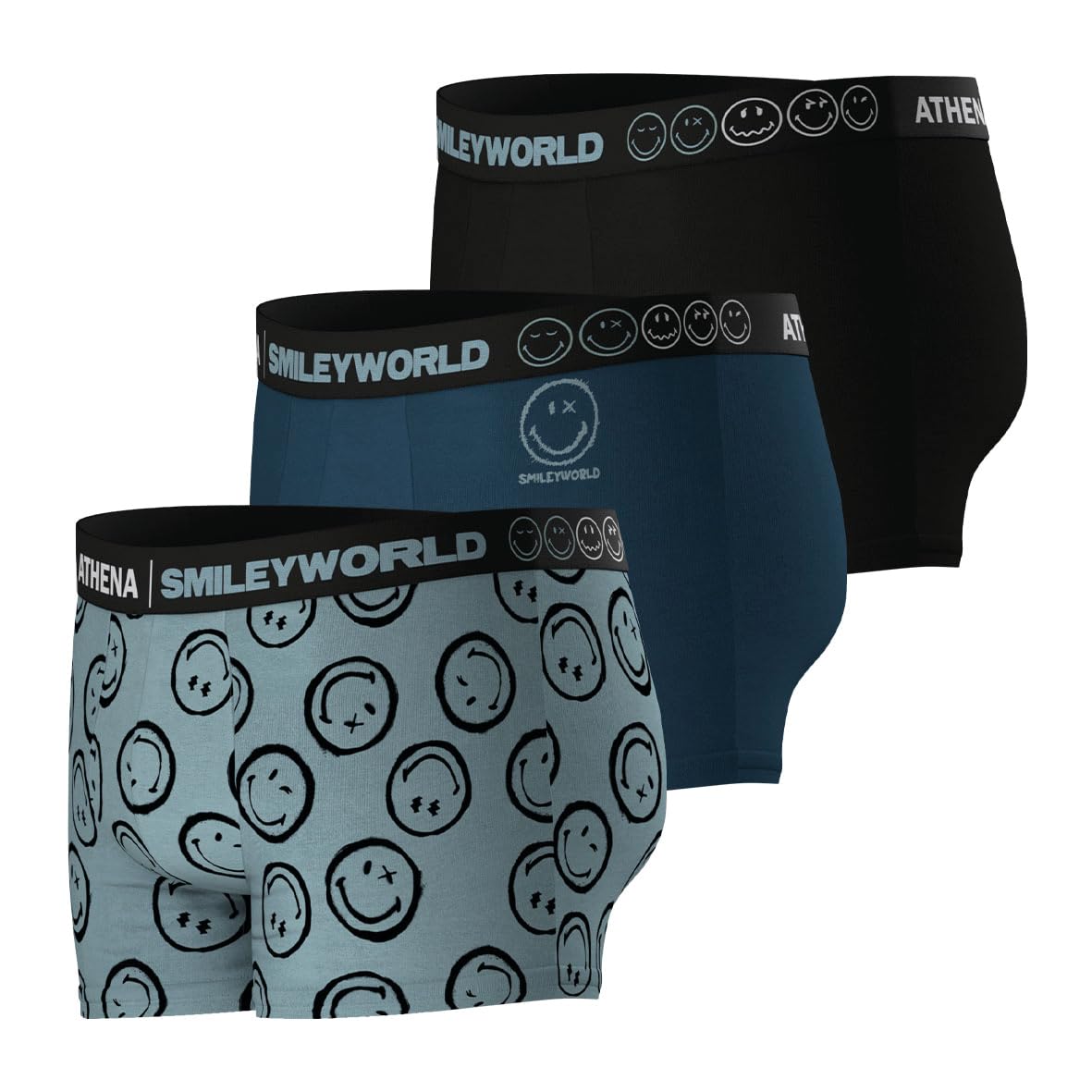 athena-graphic-lot-3-boxers-homme-smiley-taille-s image 2