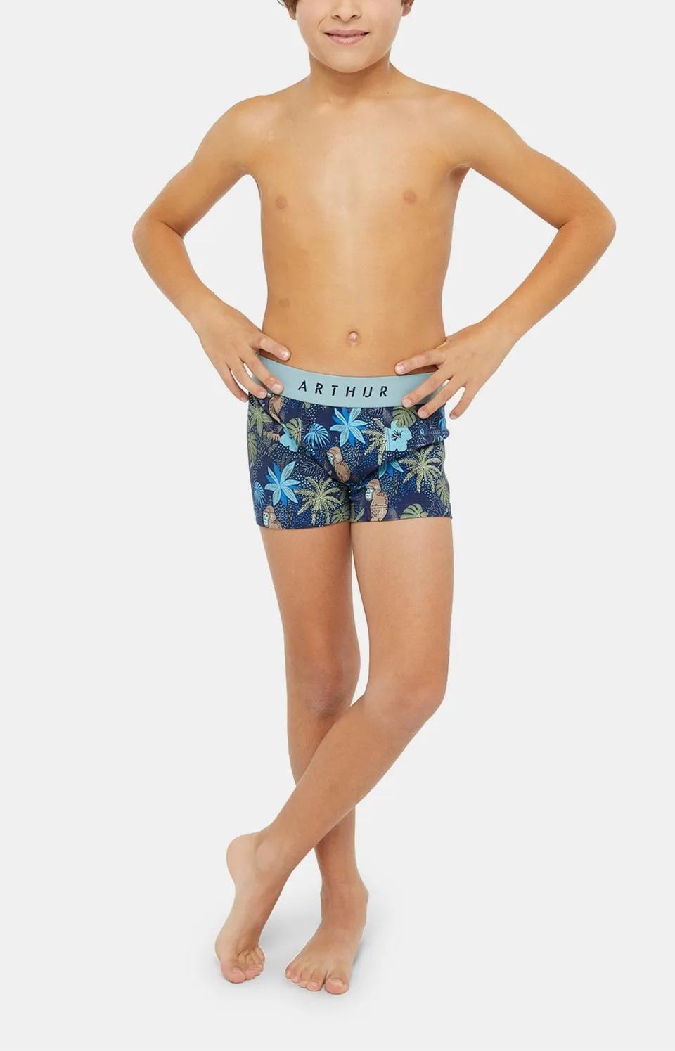arthur-bob-boxer-jungle-marine-enfant-coton-bio image 1
